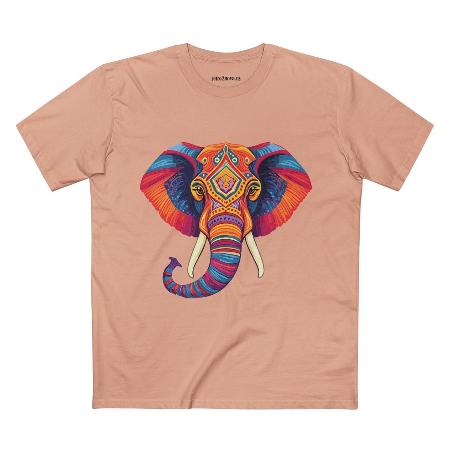 Elephant Animal Shirt Unisex Premium Cotton Tee With Original Art Design From Retro2Nova Art Collection