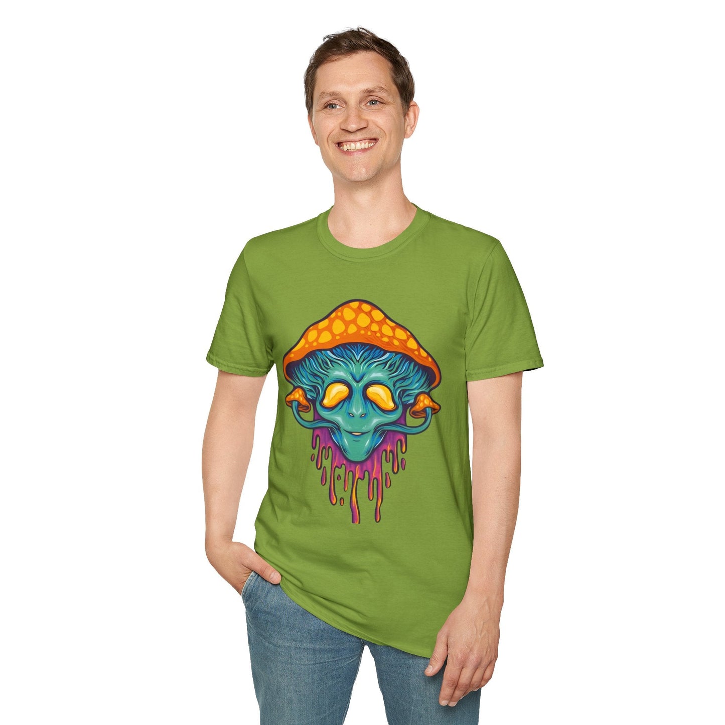 Mashroom T Shirt Unisex Funny Mushroom Design Tee 100 Percent Cotton Softstyle Collection