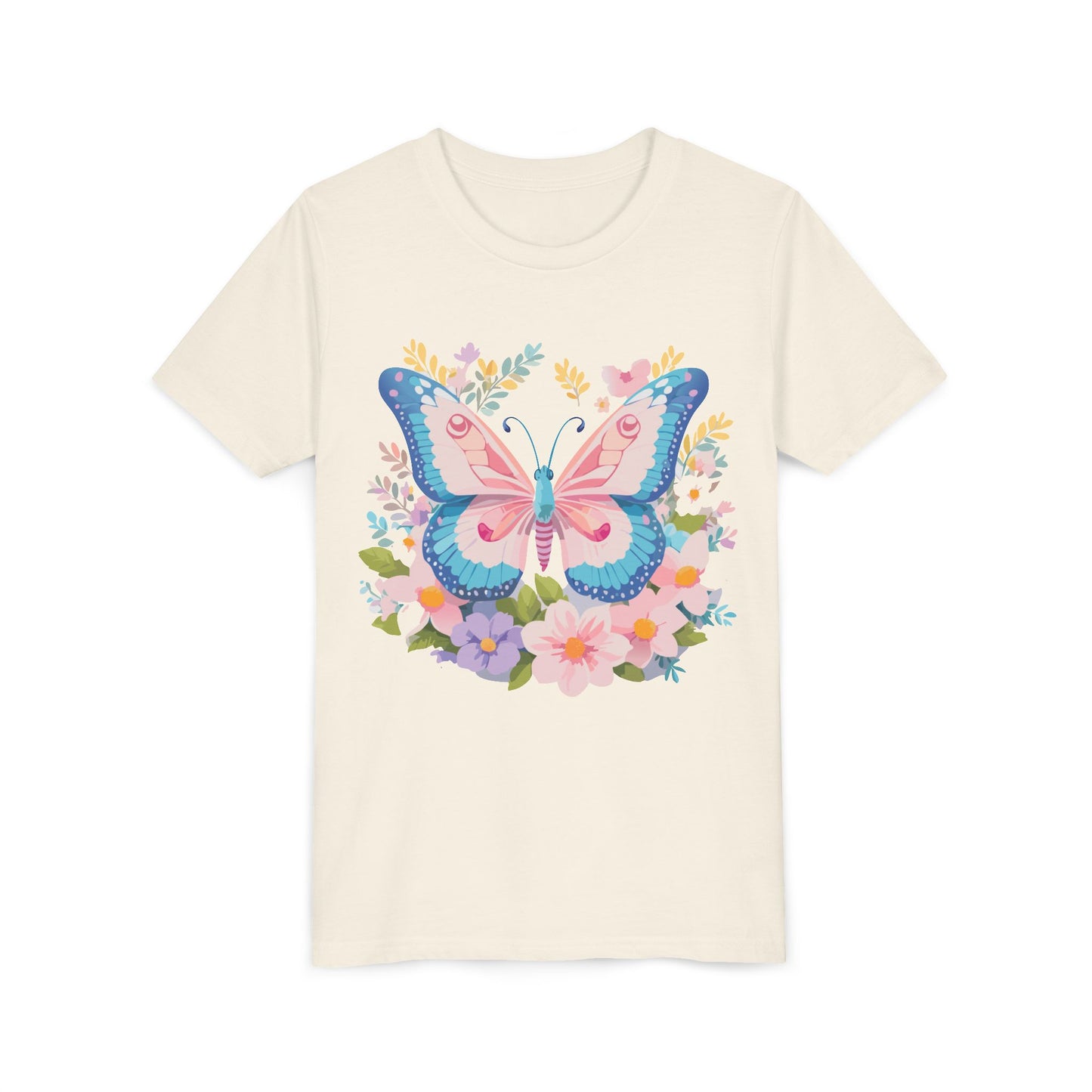 Camiseta juvenil Butterfly Blossom: camiseta de manga corta colorida para celebraciones de primavera (9 a 14 años)