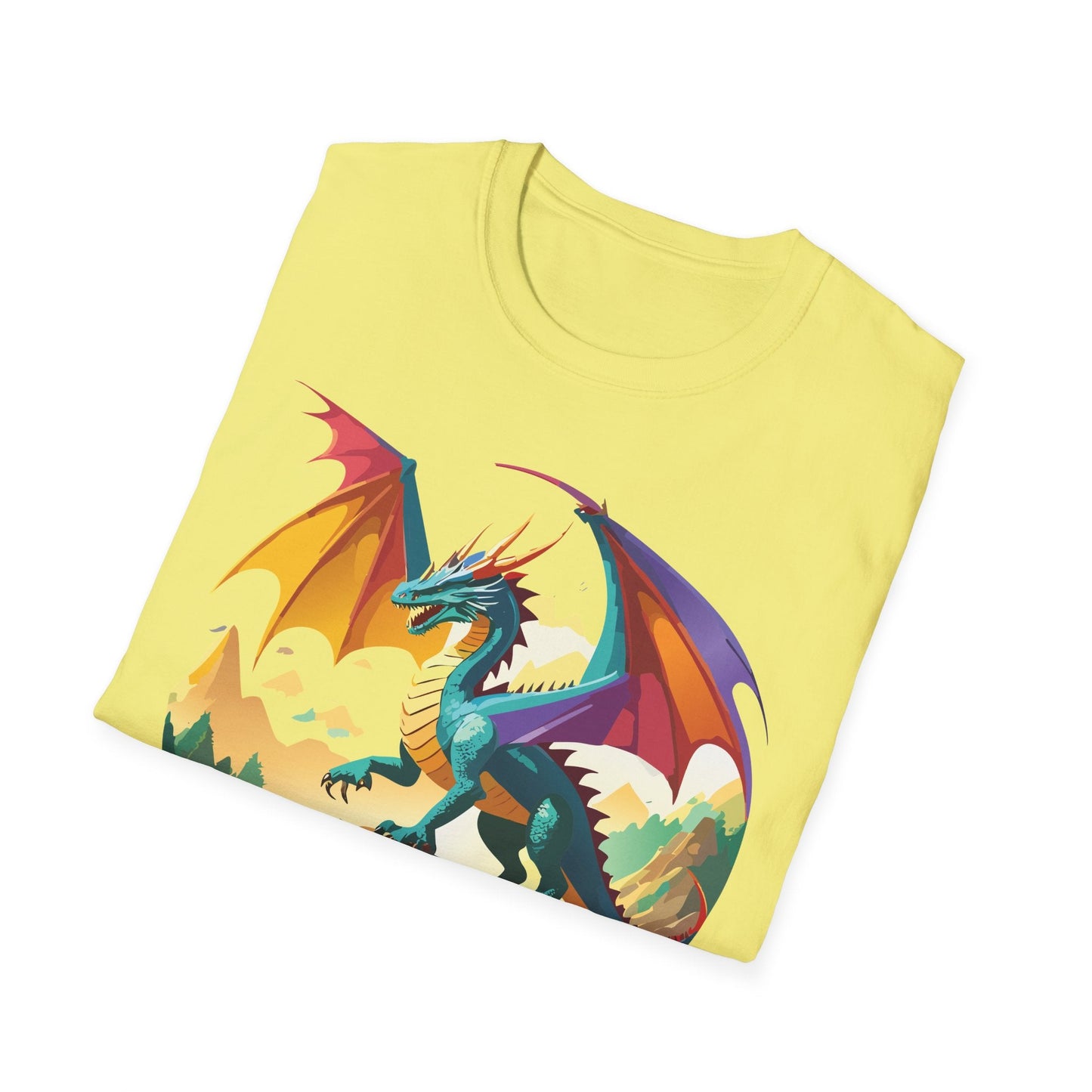 Dragon T Shirt Unisex Dragon Shirt Animal Design Softstyle Tee 100 Percent Cotton
