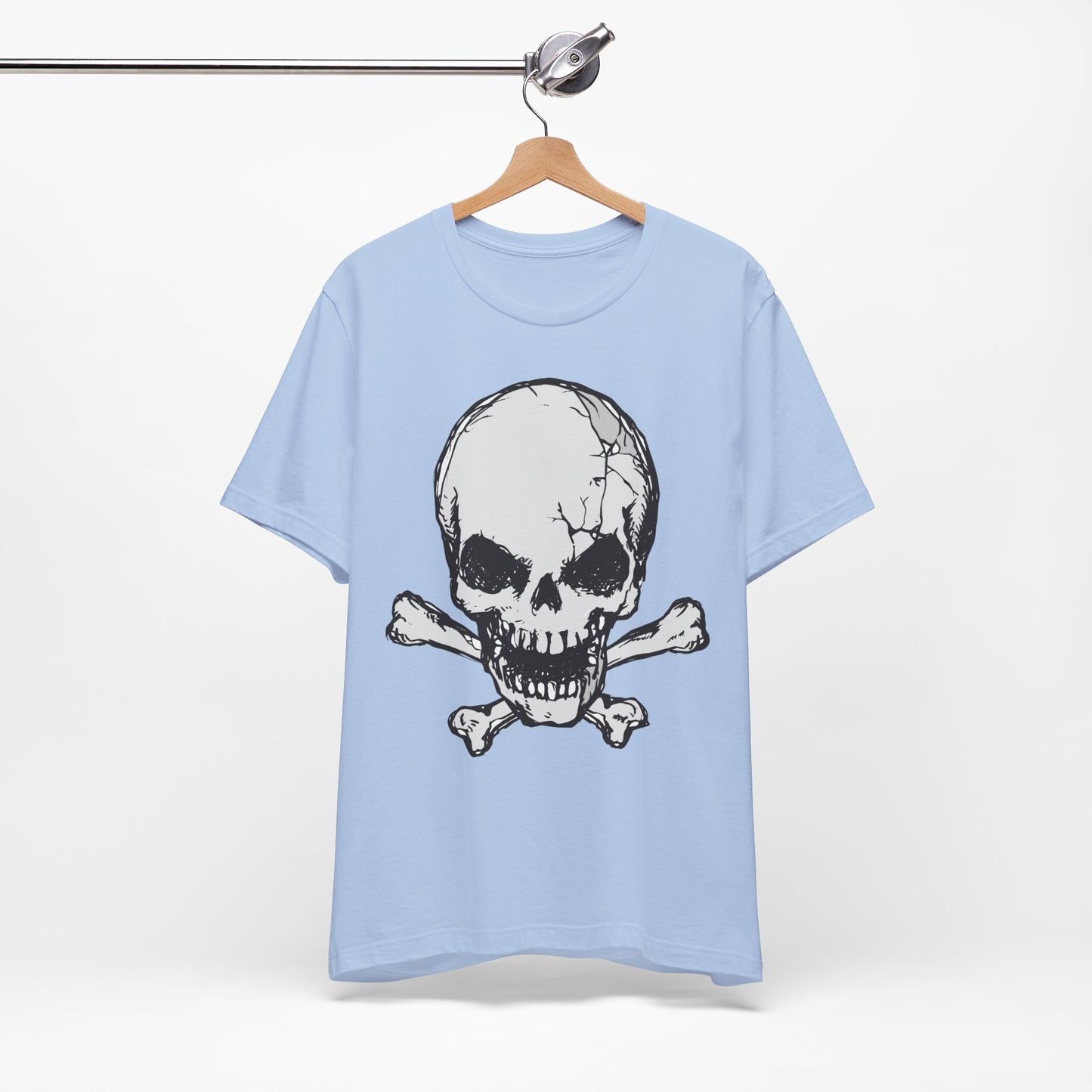 Grey Skull Graphic Design Tee, Skull Shirt, Vintage Tees, Art Design T-Shirt, Vintage Graphic Tee, Art Shirts with Skulls