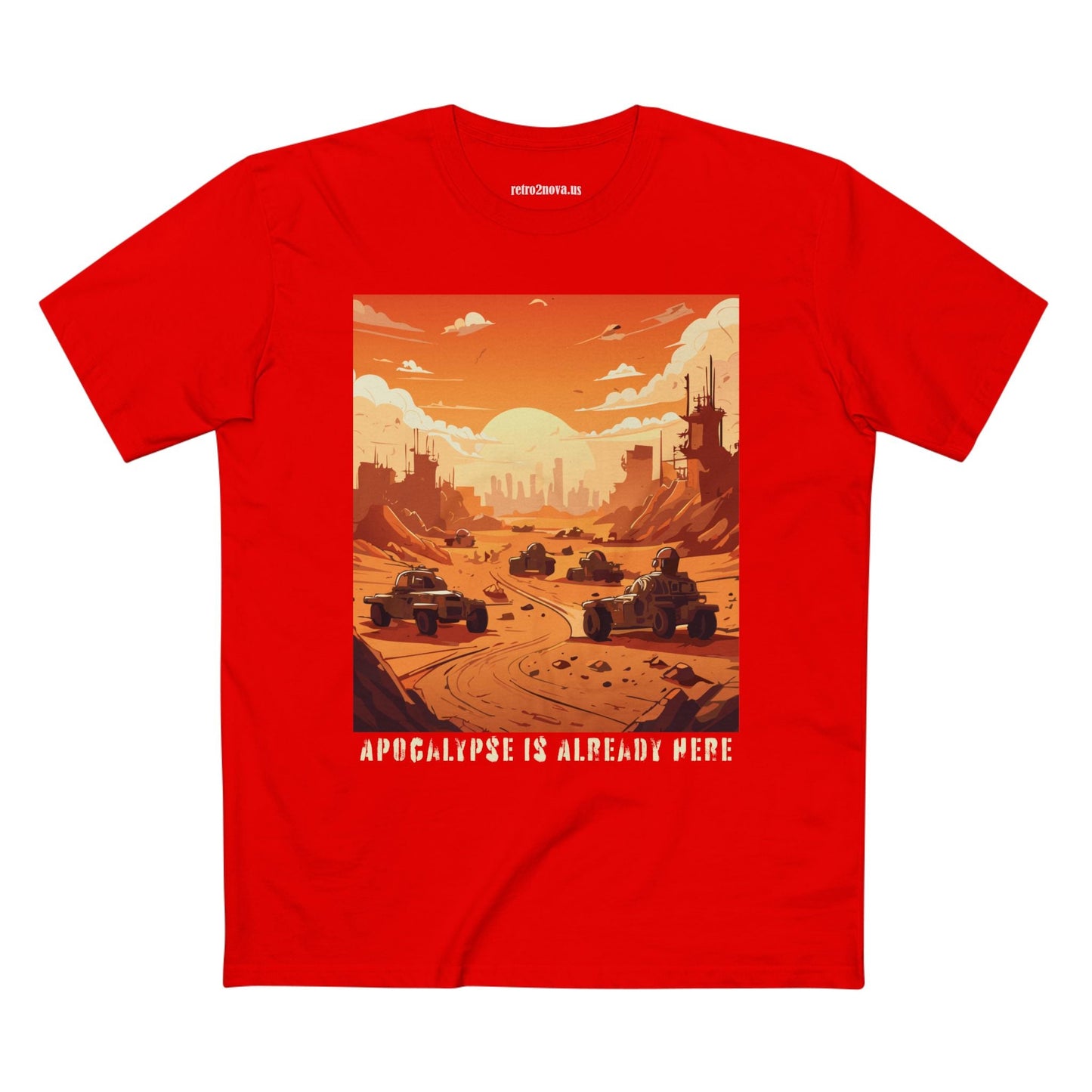 Retro2Nova Cataclysm Doomsday Unisex Premium Cotton Tee With Original Art Design