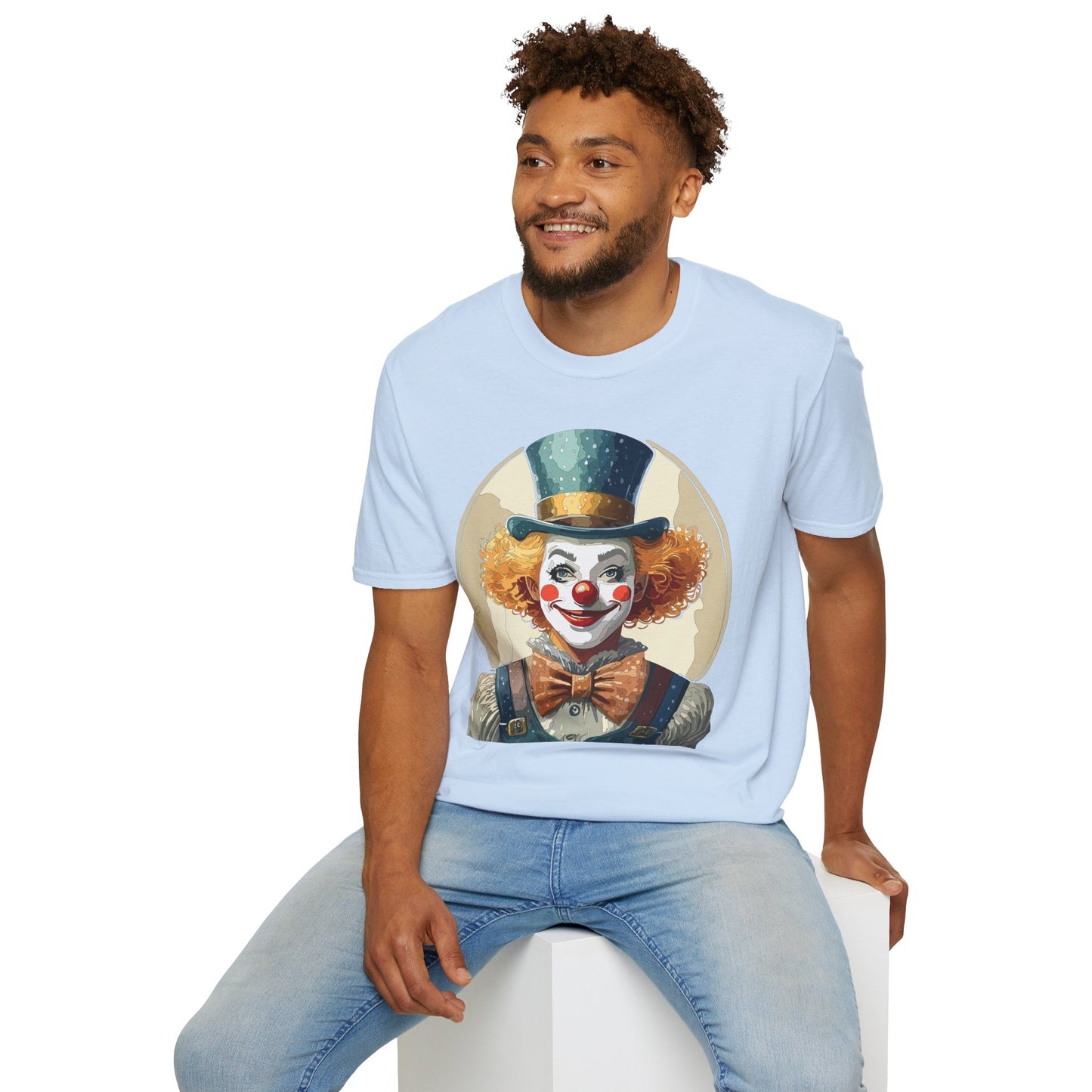 Clown Shirt Unisex T Shirt With Clown Circus Theme Funny Man Shirt Gildan Softstyle 64000