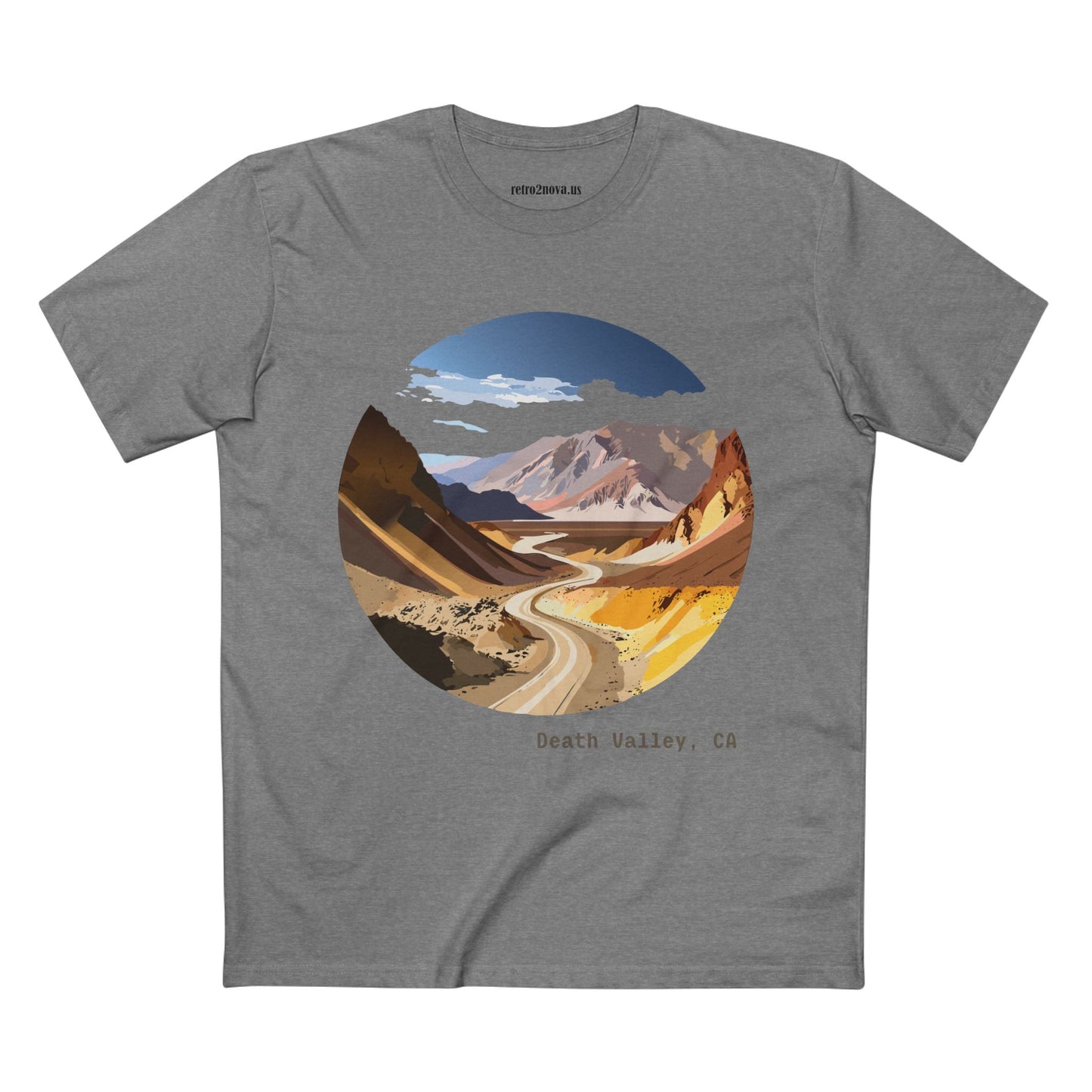 Travel Shirt Unisex Death Valley Tee With Original Art Design By Retro2Nova Premium Cotton Staple