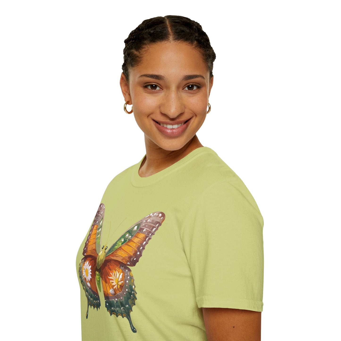 Butterfly T Shirt Unisex Monarch Shirt Gildan Softstyle 64000 100 Percent Ring Spun Cotton