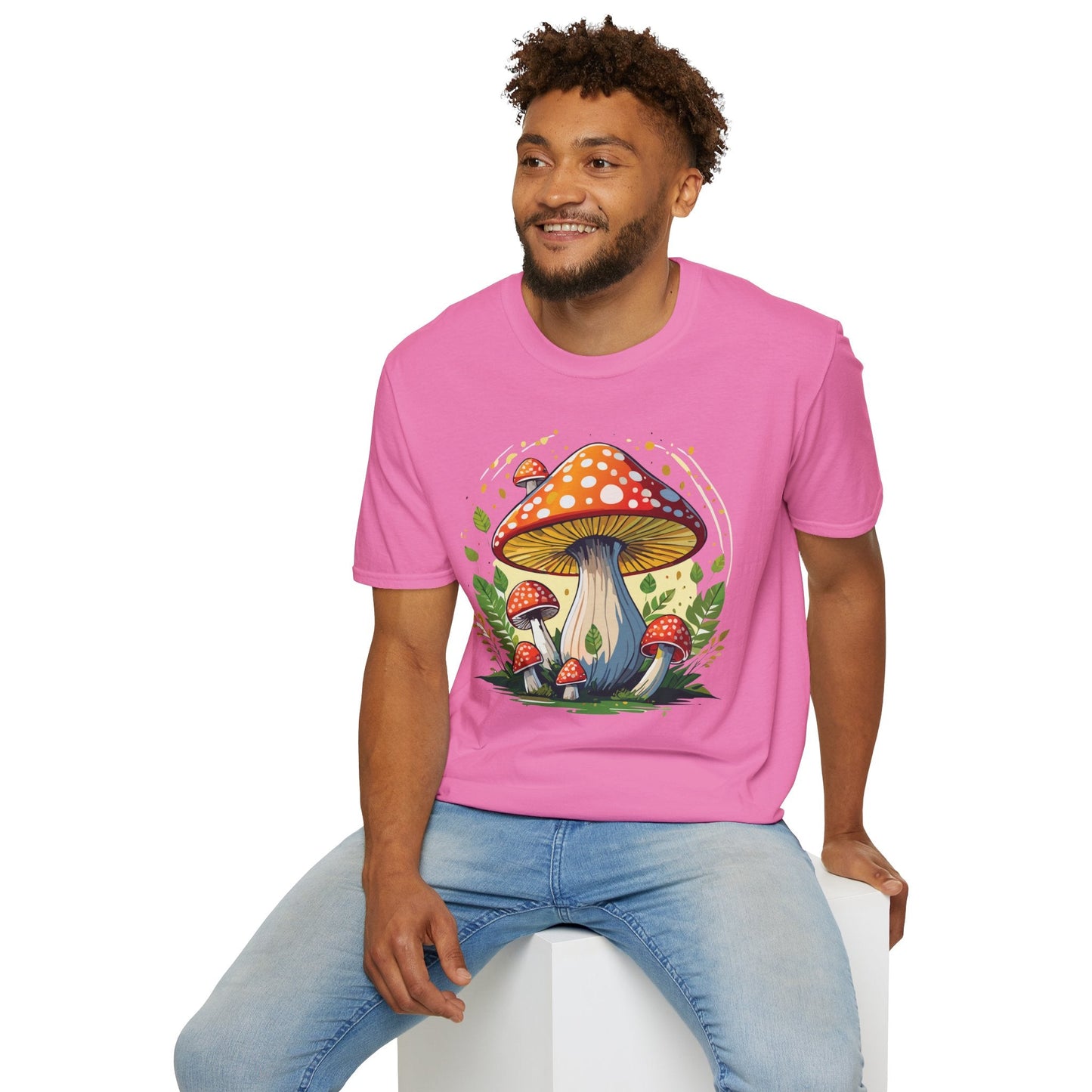 Mashroom Tee Shirt Unisex Funny Mashroom Design Softstyle 64000 Ring Spun Cotton Tee