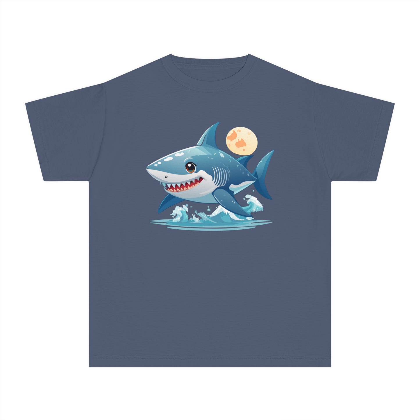 Camiseta con gráfico de tiburón para jóvenes: divertida camiseta de peso medio inspirada en el océano para niños (6 a 15 años)