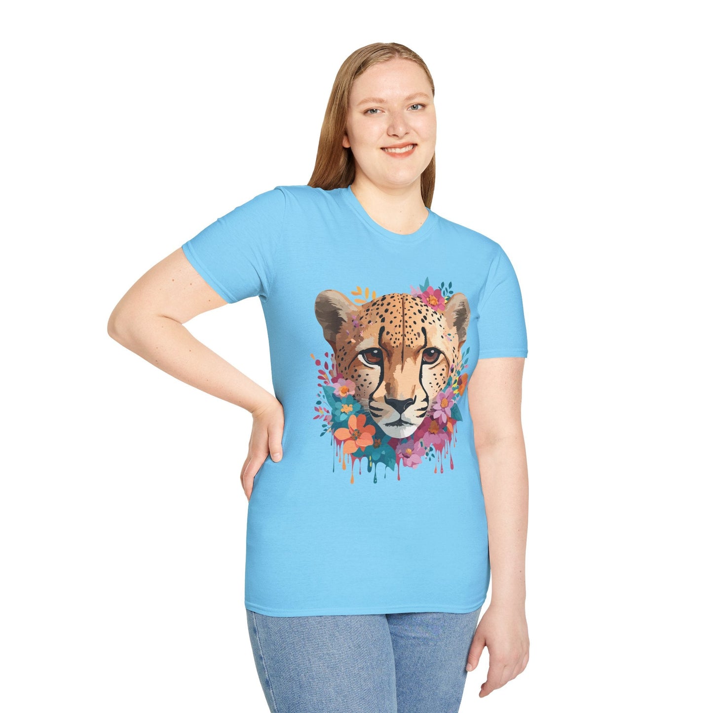 Cheetah Print Unisex Softstyle Tee Gildan 64000 Cotton Short Sleeve Shirt