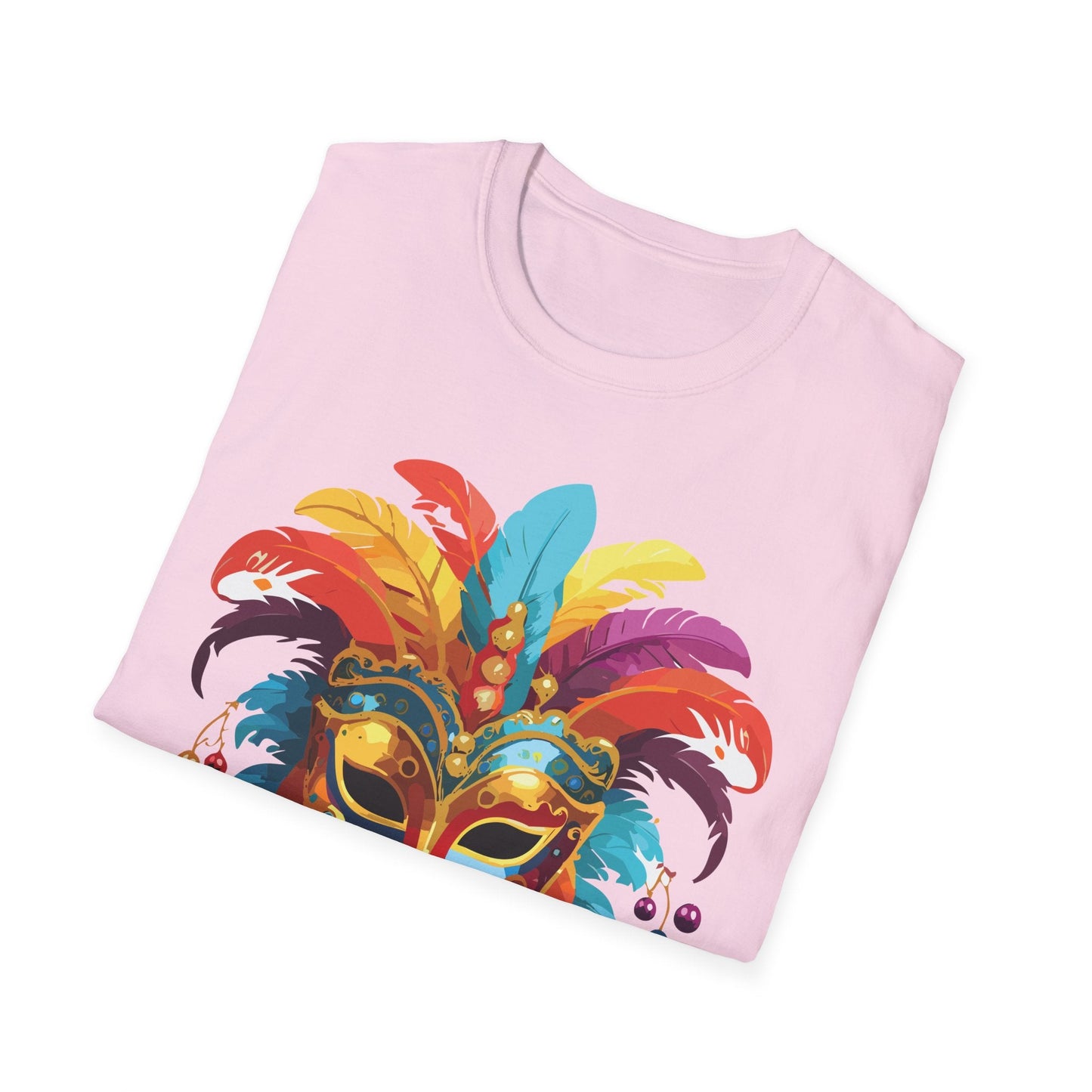 Mask Tee Shirt Unisex Masquerade Art Design Gildan Softstyle 64000 Short Sleeve Tee
