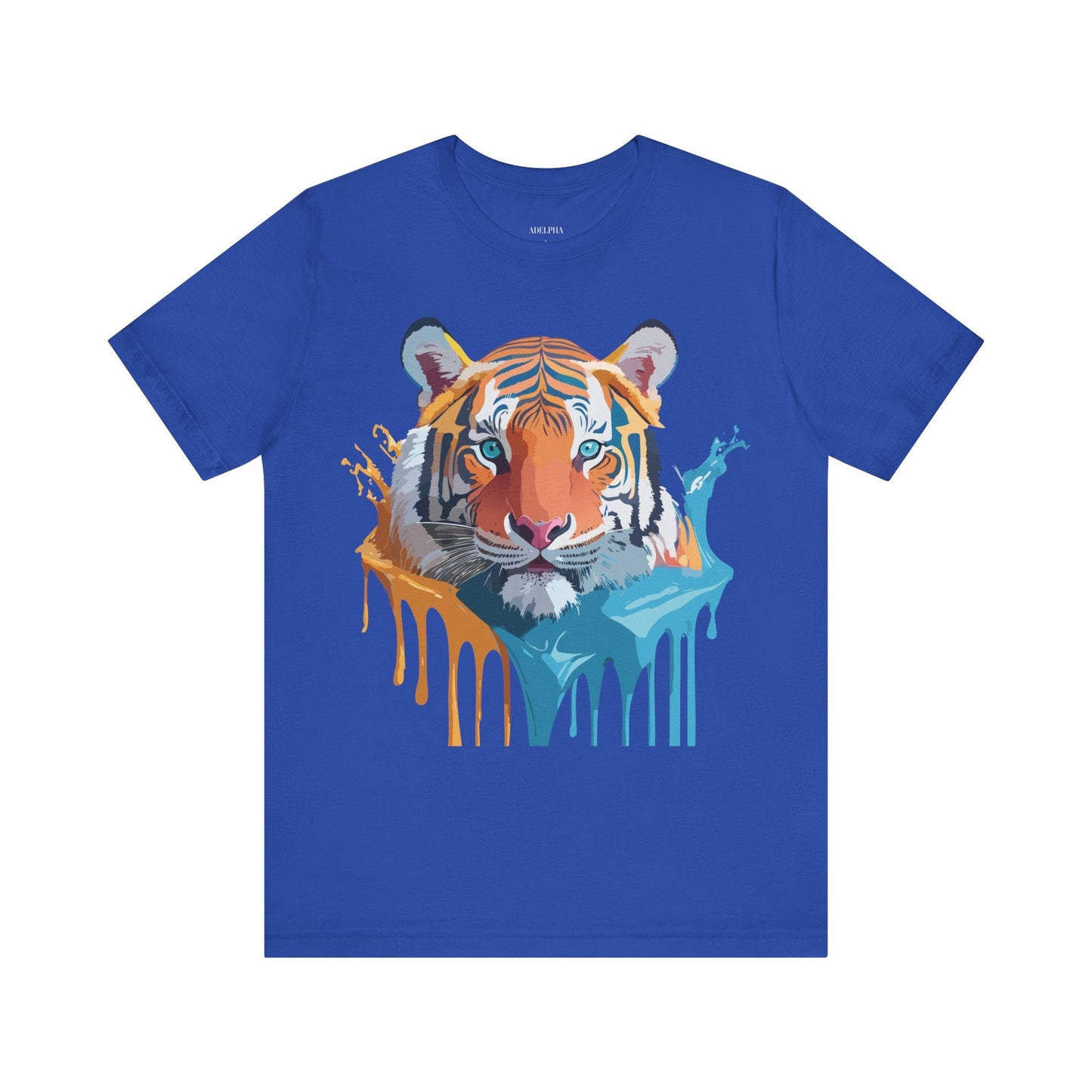 Tiger Graphic Tee Unisex Short Sleeve Shirt Featuring Vintage Inspired Artwork By Adelpha