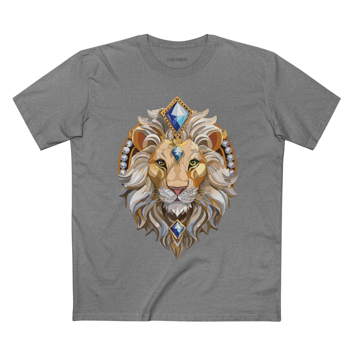 Lion Graphic Unisex 100 Cotton Tee With Unique Animal Golden Medallion Art Design 9