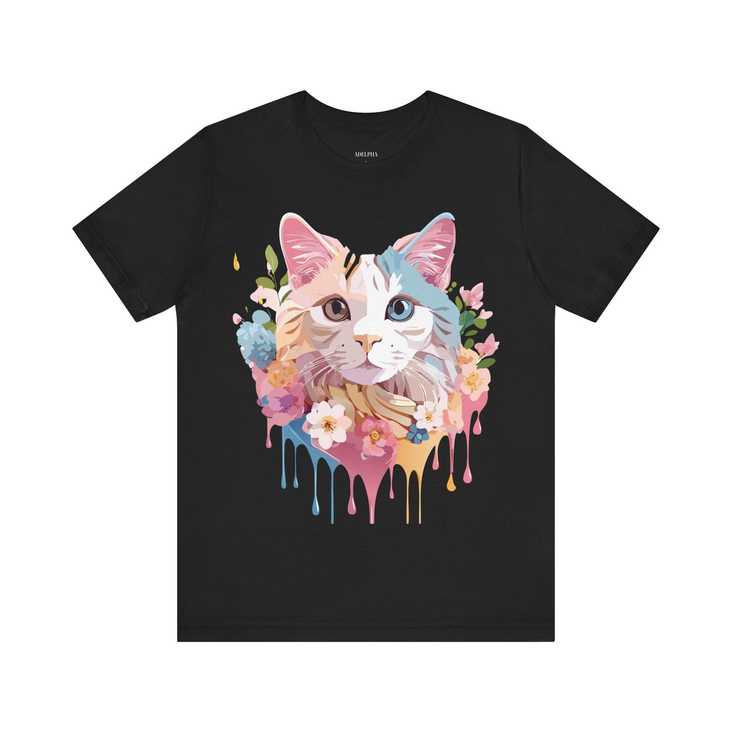 Cat Graphic Tee Unisex Short Sleeve Shirt Featuring Vintage Adelpha Artwork