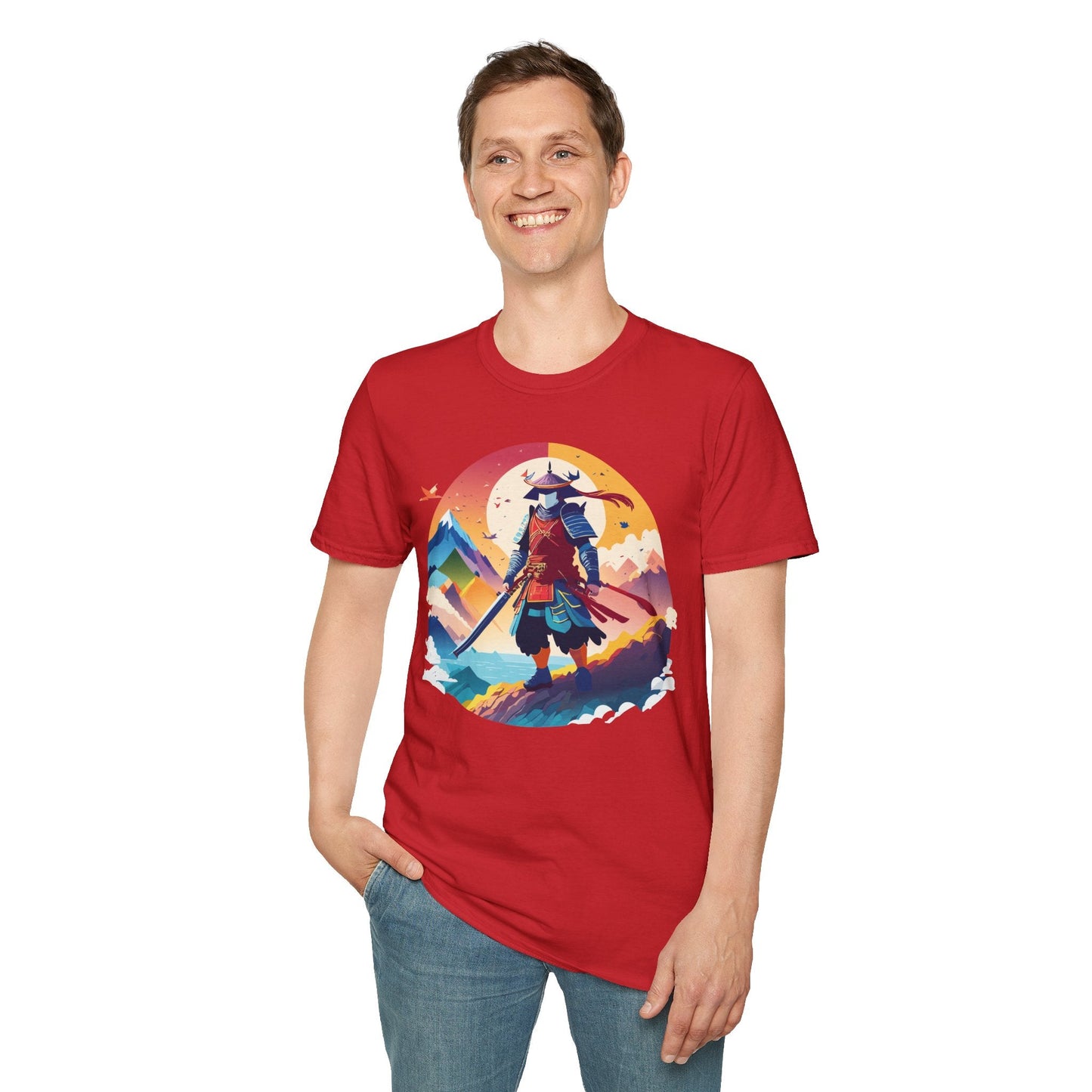 Samurai T Shirt Unisex Softstyle Gildan 64000 100 Percent Ring Spun Cotton Tee For Everyday Wear