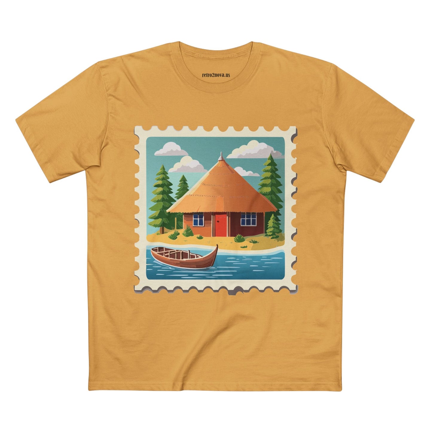 Stamp Shirt Postage Stamp Tee Unisex Premium Cotton Art Design By Retro2Nova Original Art Collection