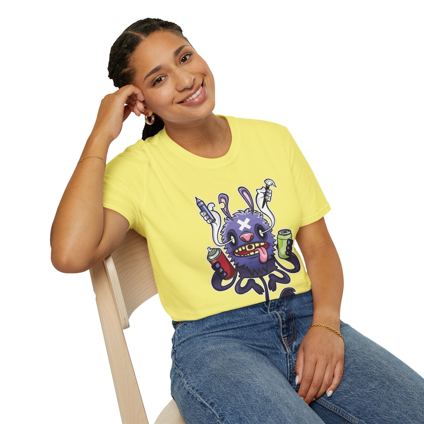 Cartoon T Shirt Animation T Shirt Funny Tee Shirt Unisex Softstyle Gildan 64000 Art Design