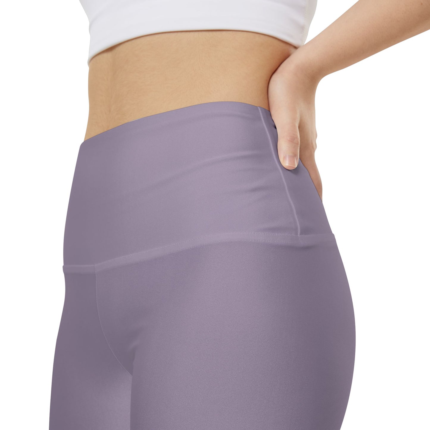 Mauve Ash Lavender High-Waist Workout Shorts