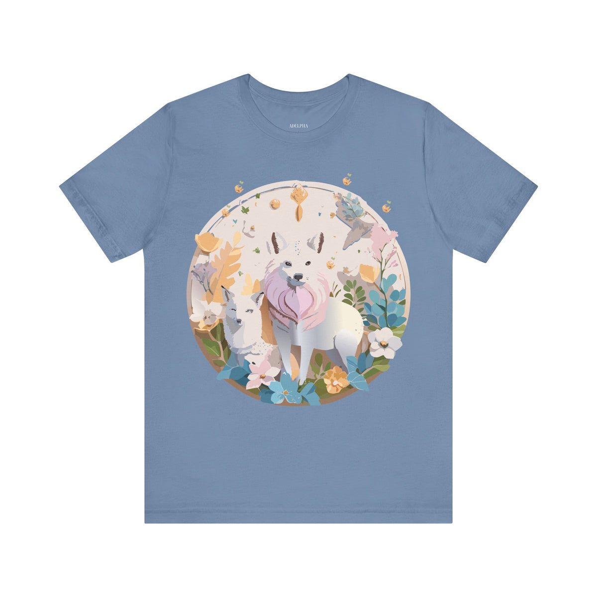 Medallion Graphic Unisex Cotton Bella+Canvas Tee with Floral Art Design m70
