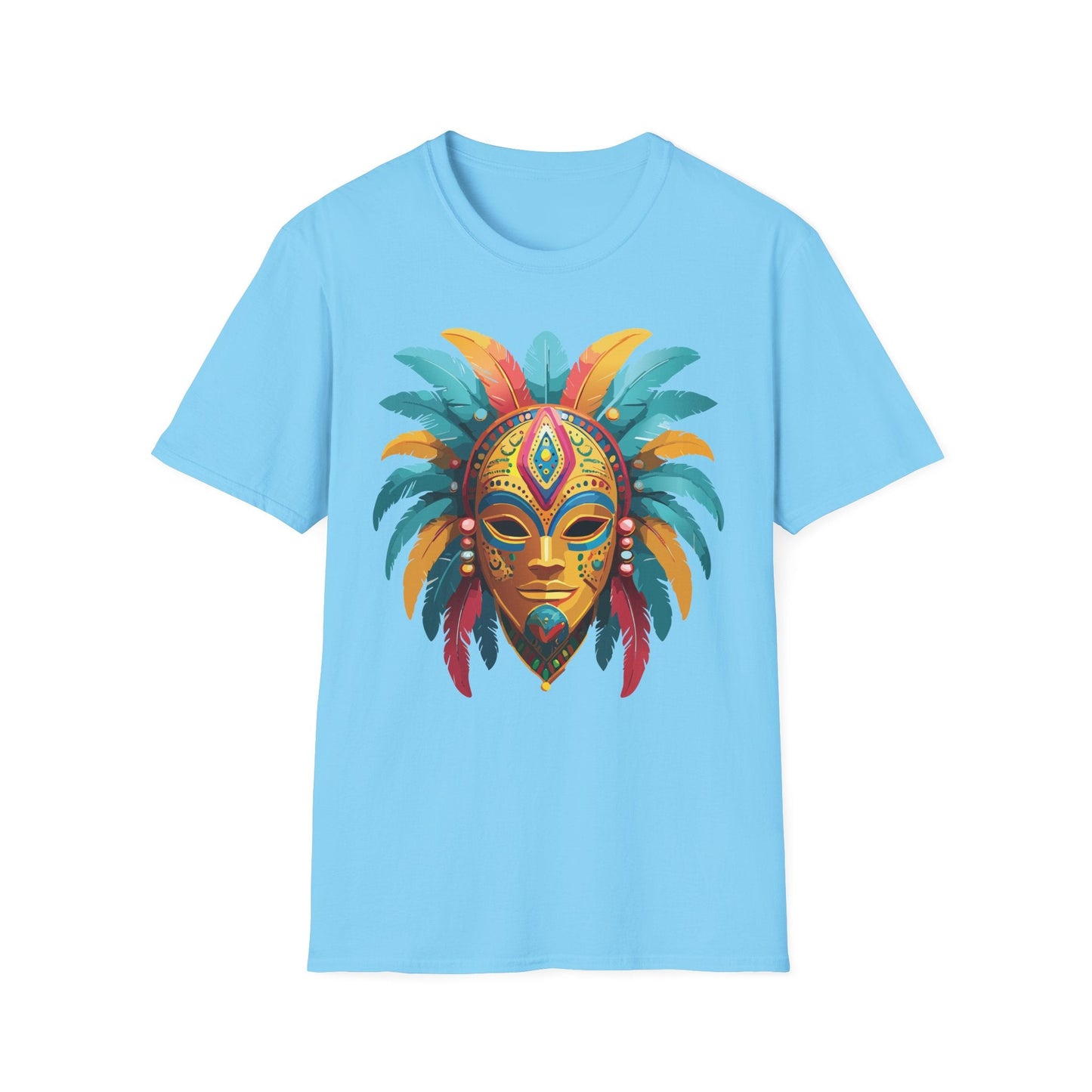 Unisex Mask Tee Shirt Masquerade Design Softstyle Gildan 64000 Comfortable Cotton Tee