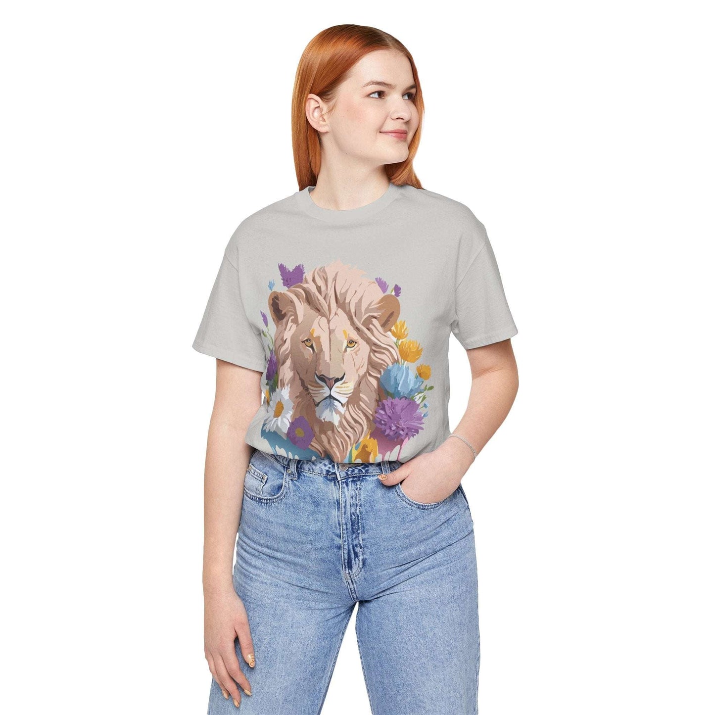 Adelpha Lion Graphic T Shirt Unisex Short Sleeve Tee With Vintage Inspired Artwork