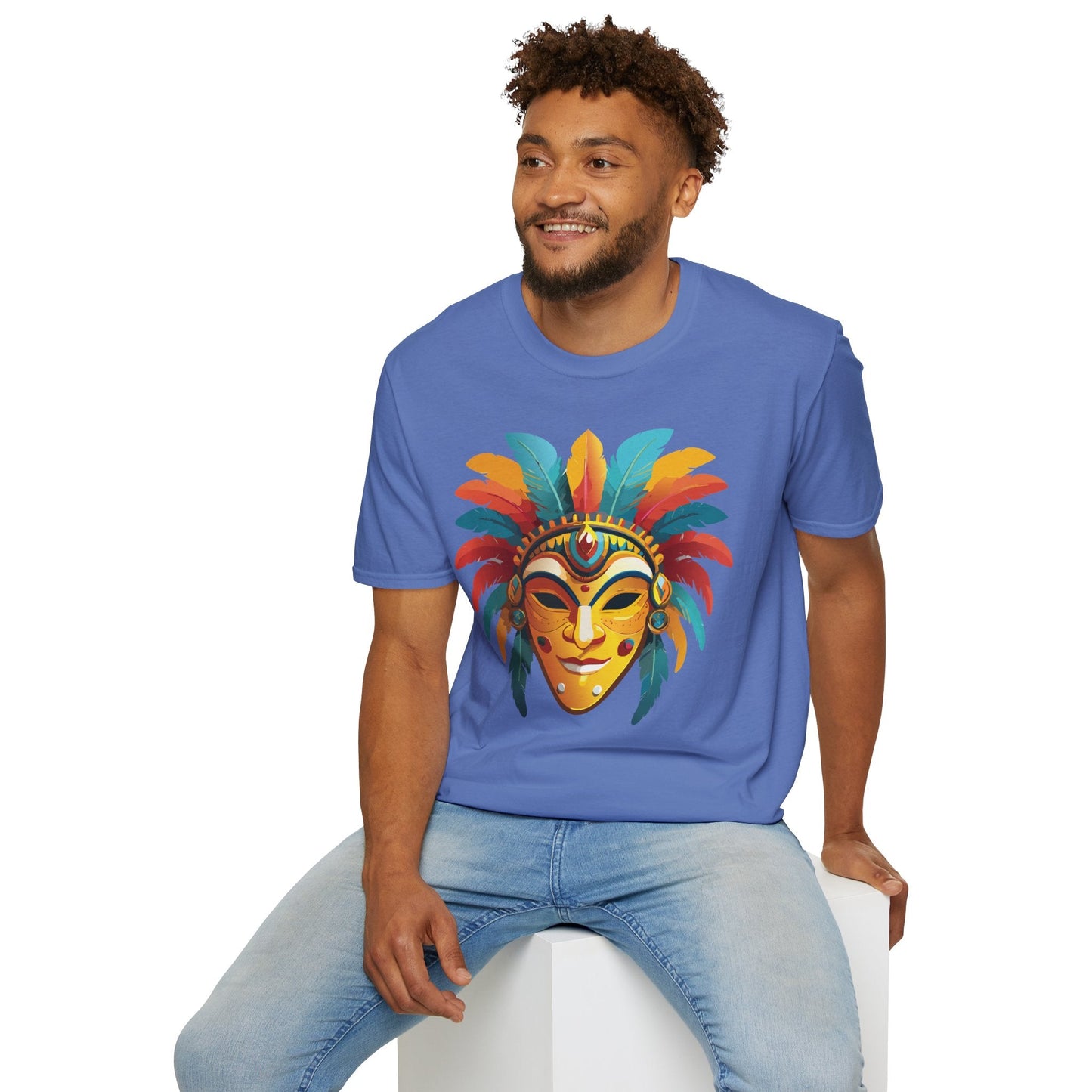 Mask Graphic Unisex Cotton Masquerade Design Artwork Tee 3
