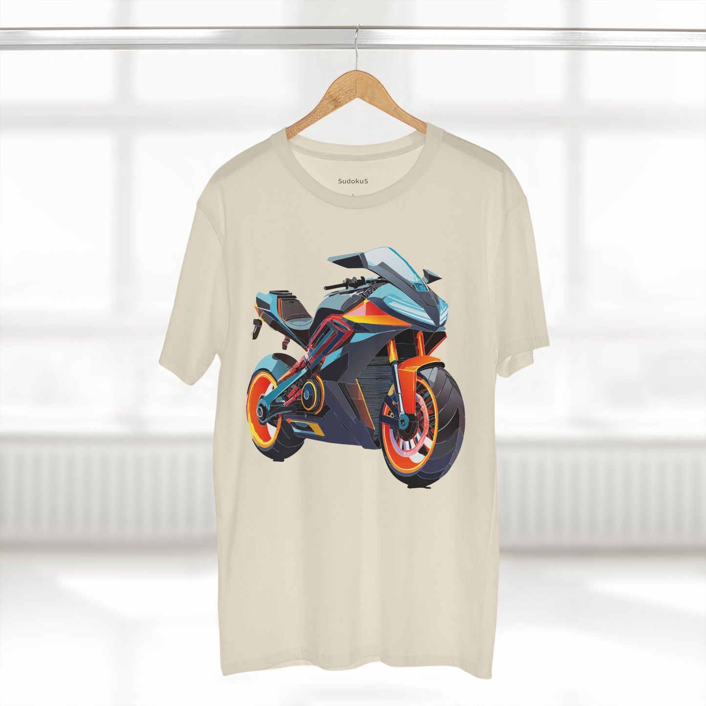Moto Bike Graphic Unisex 100 Cotton Staple Tee 28