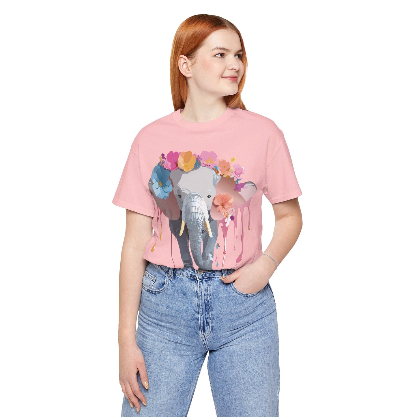 Adelpha Elephant Graphic Tee Unisex Short Sleeve Jersey Shirt With Vintage Artwork