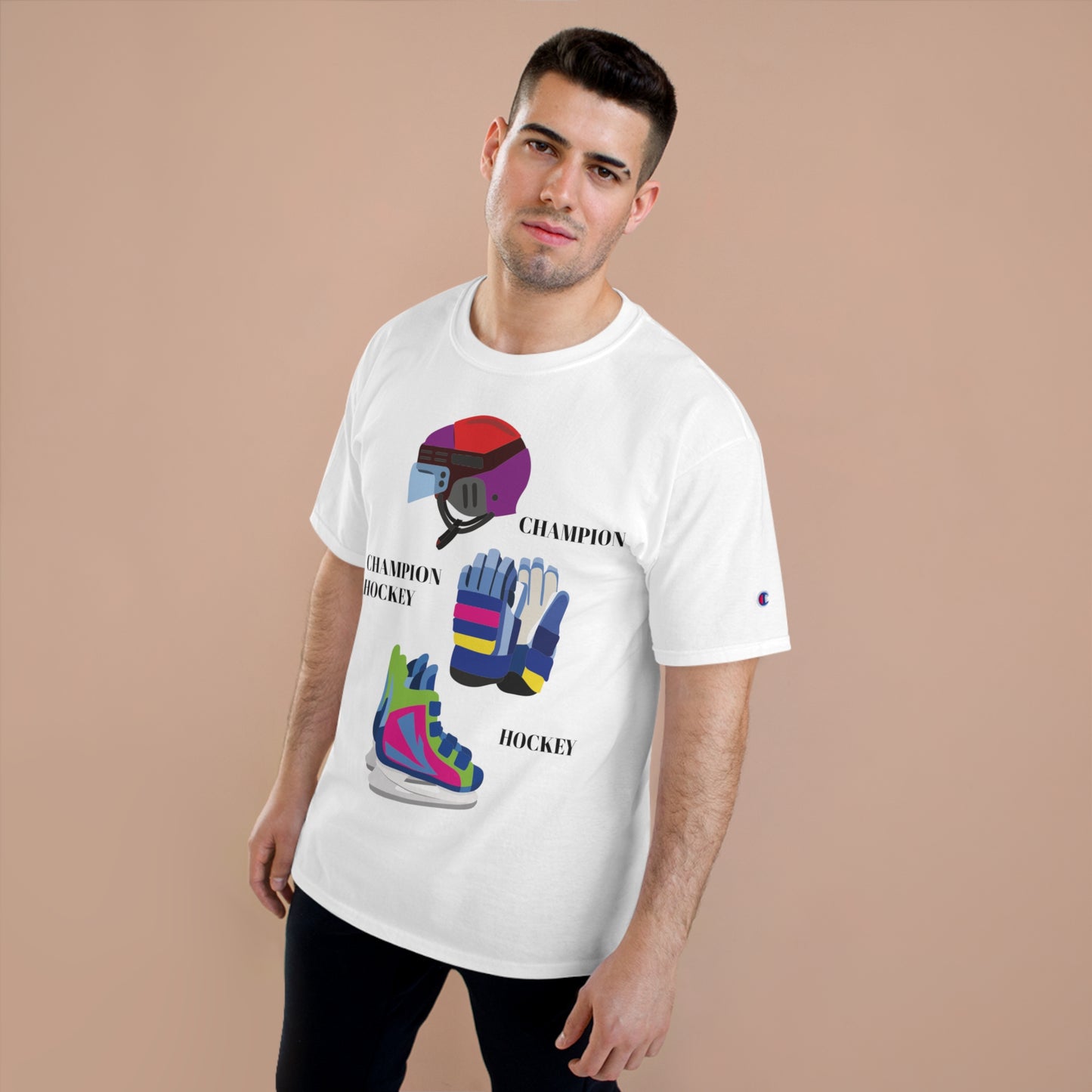 Champion Men T-Shirt with Hockey design