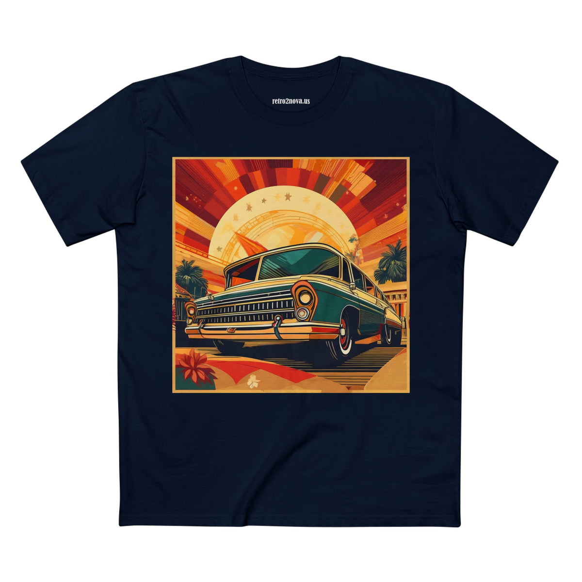 Retro Car Vintage Graphic Tee Staple Unisex 100 Cotton Tee Shirt - RC-17