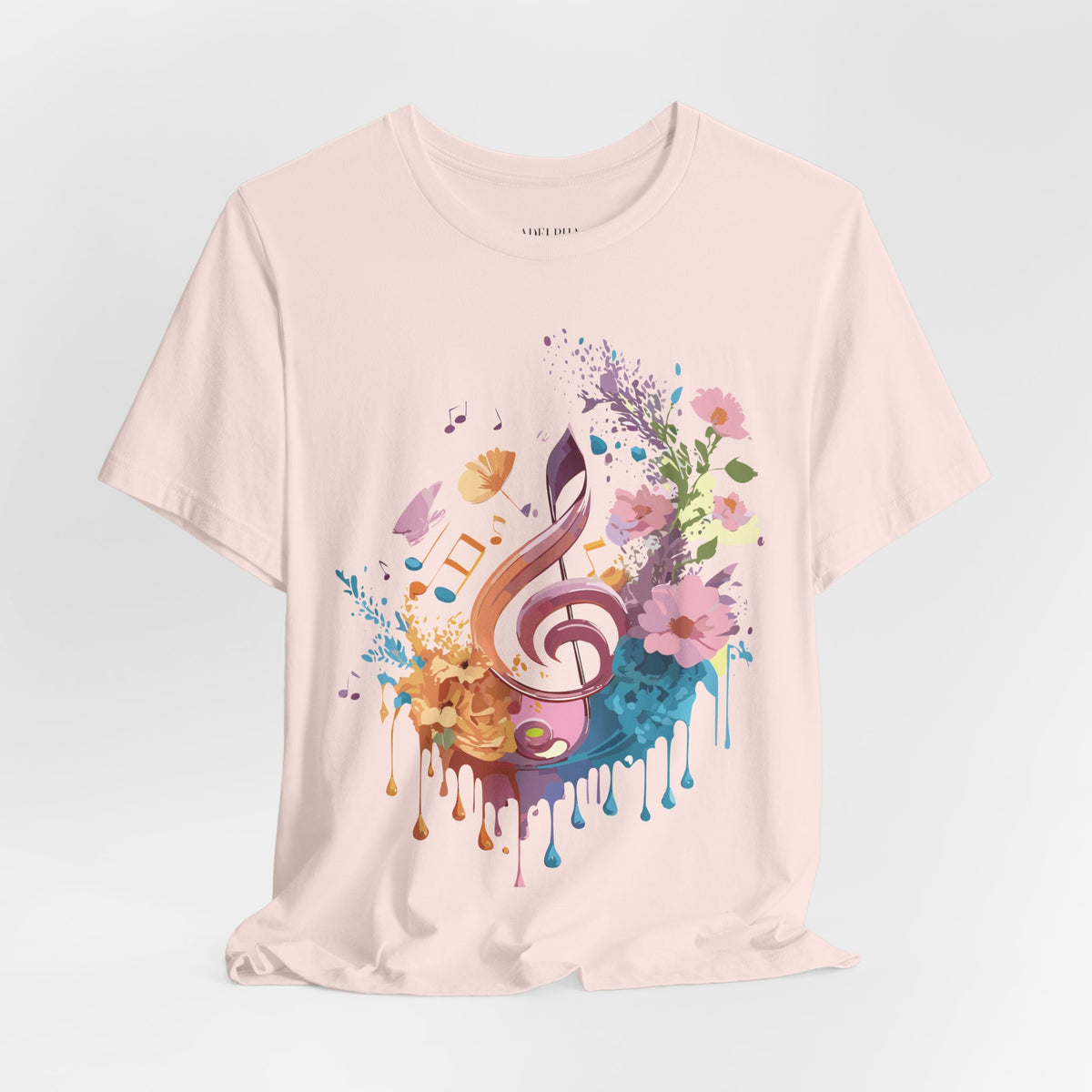 Music Graphic Unisex Cotton Bella+Canvas Tee with Art Design m80