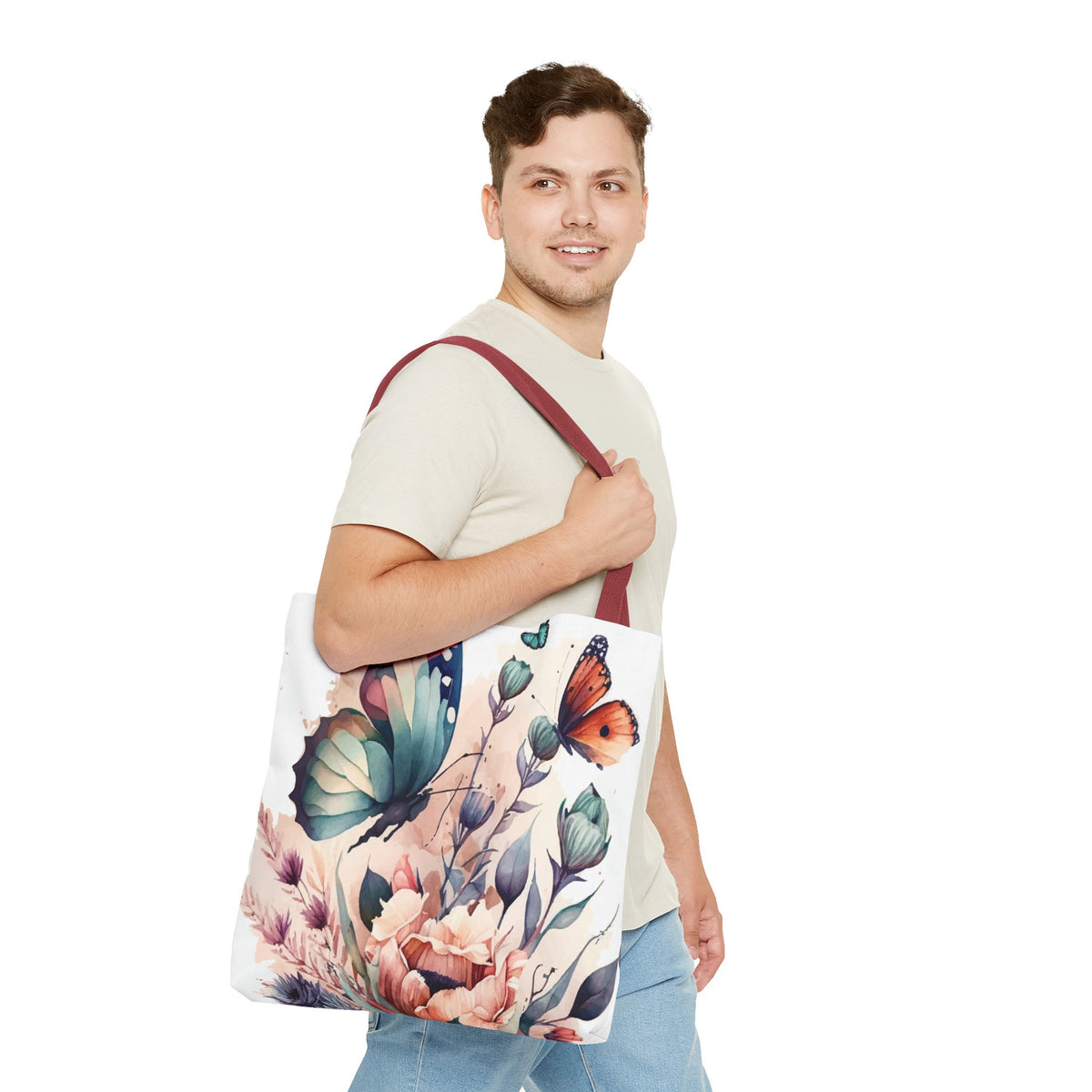 Bolsa con estampado de mariposas 