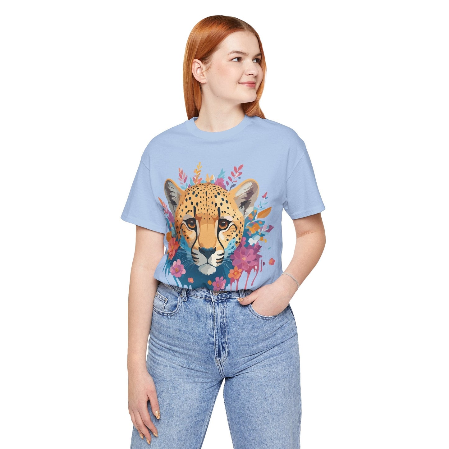 Cheetah Graphic Unisex 100 Cotton Artwork Tee 4
