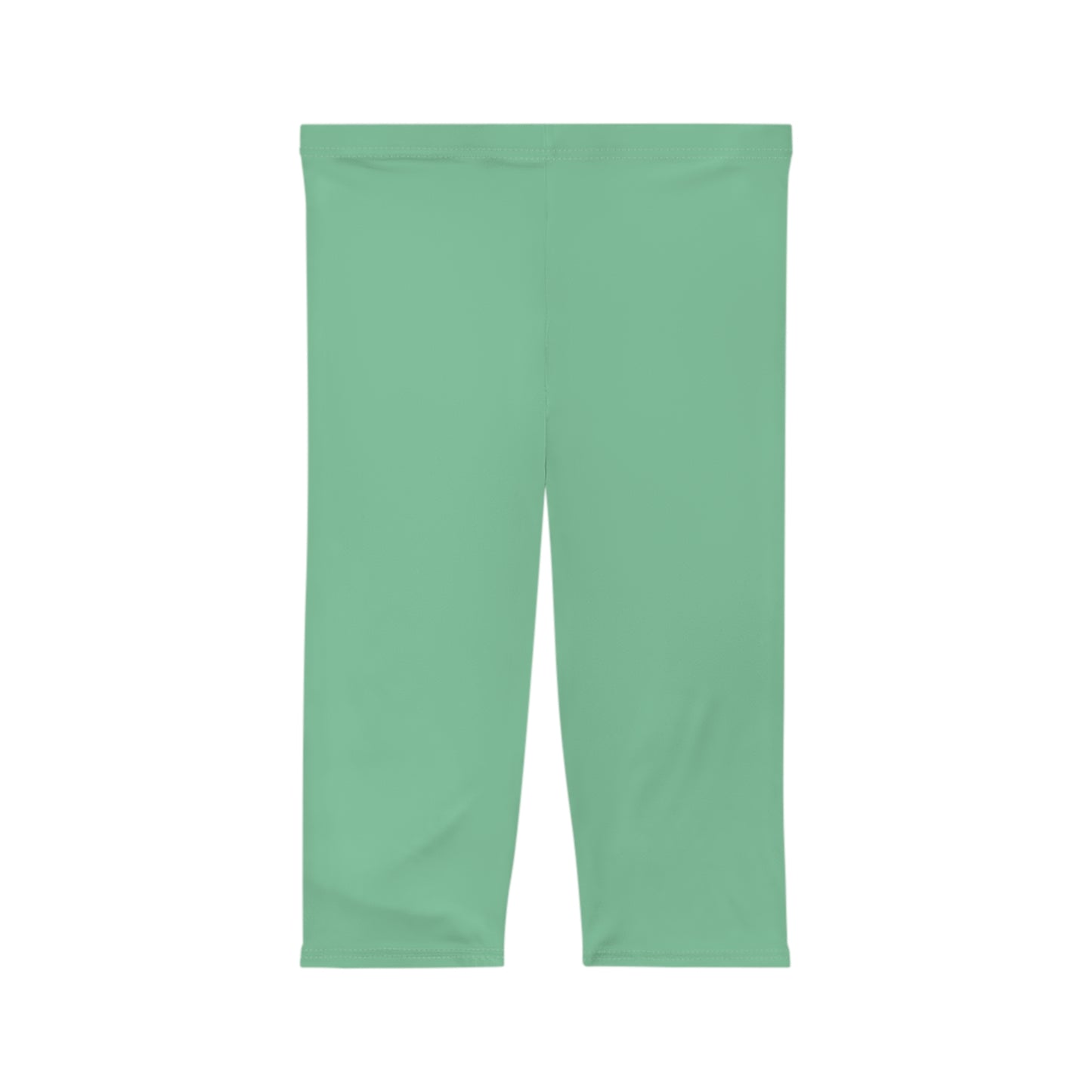 Muted Seaweed Color Women's Brushed Suede Poly Span Casual Capri Leggings XS-2XL