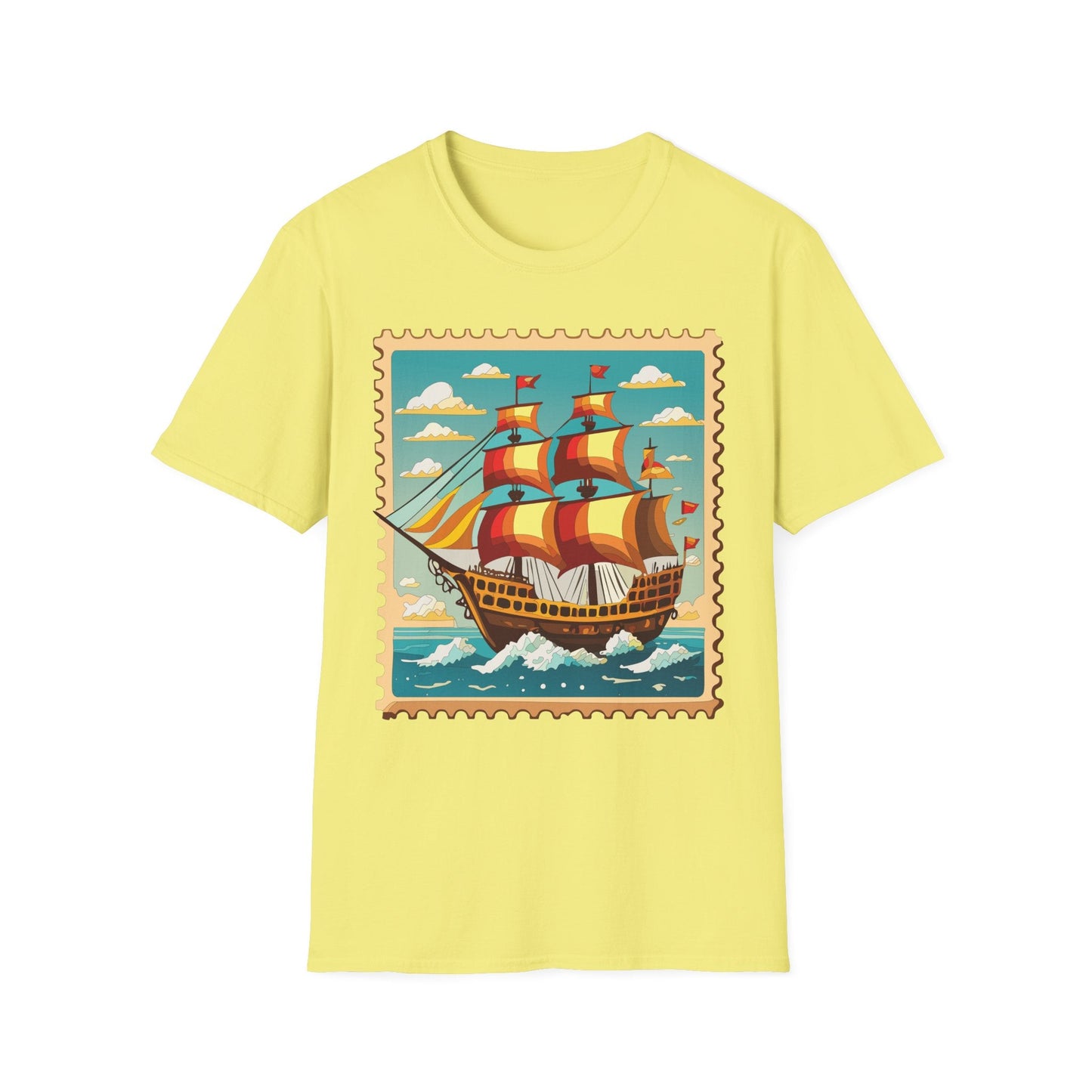 Unisex Softstyle Short Sleeve T Shirt Gildan 64000 Ring Spun Cotton Vessel Ship Frigate Tee