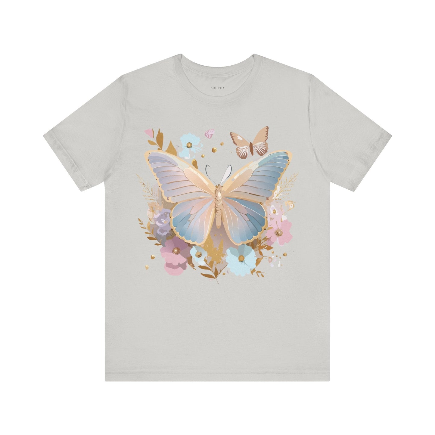Butterfly Graphic Unisex 100 Cotton Lightweight Vintage Floral Design Jersey Tee 11