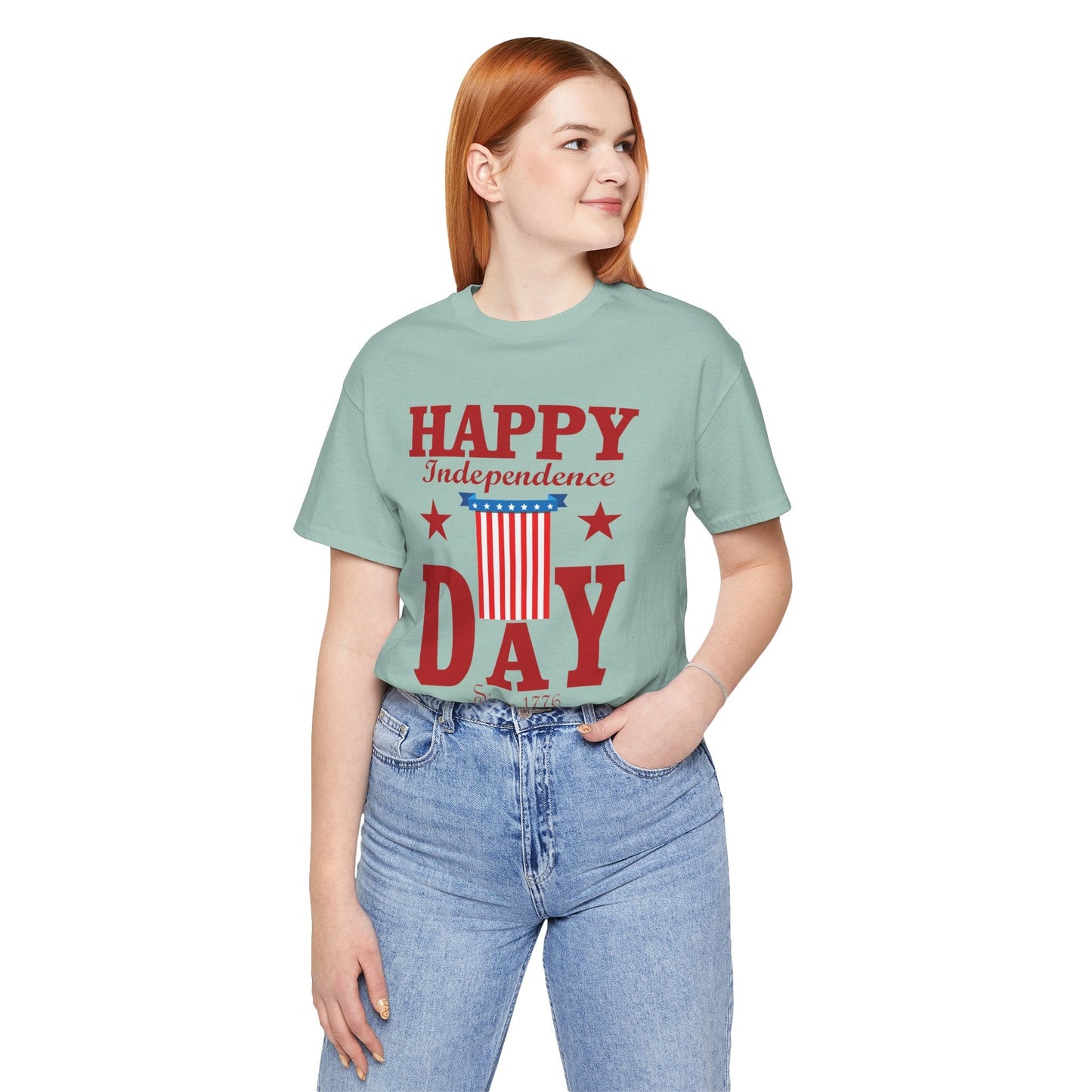 Happy Independence Day Graphic Unisex Cotton T-Shirt 018