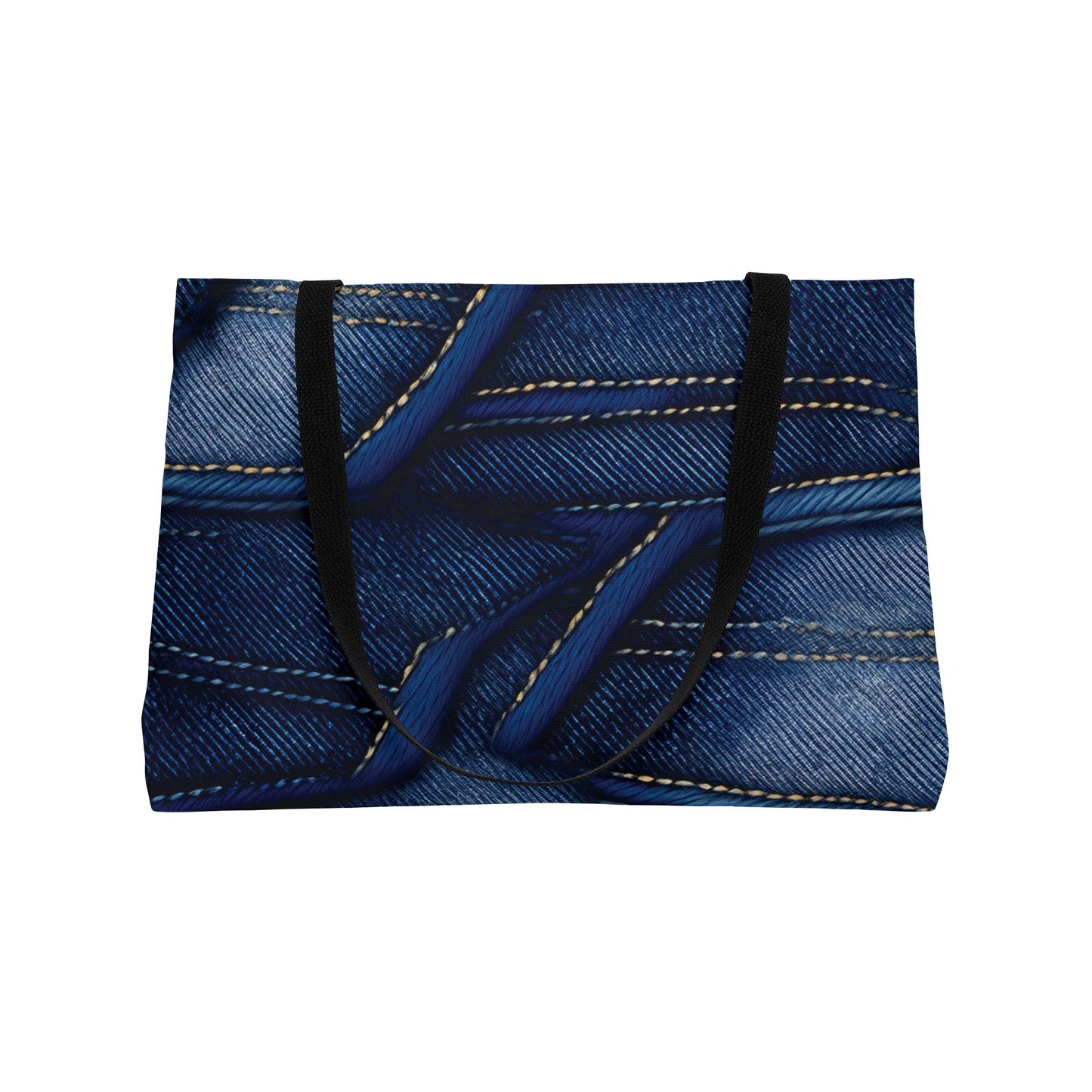 Denim Print Weekender Bag High-Quality 100% Spun Polyester 24x13 Canvas Bag 7