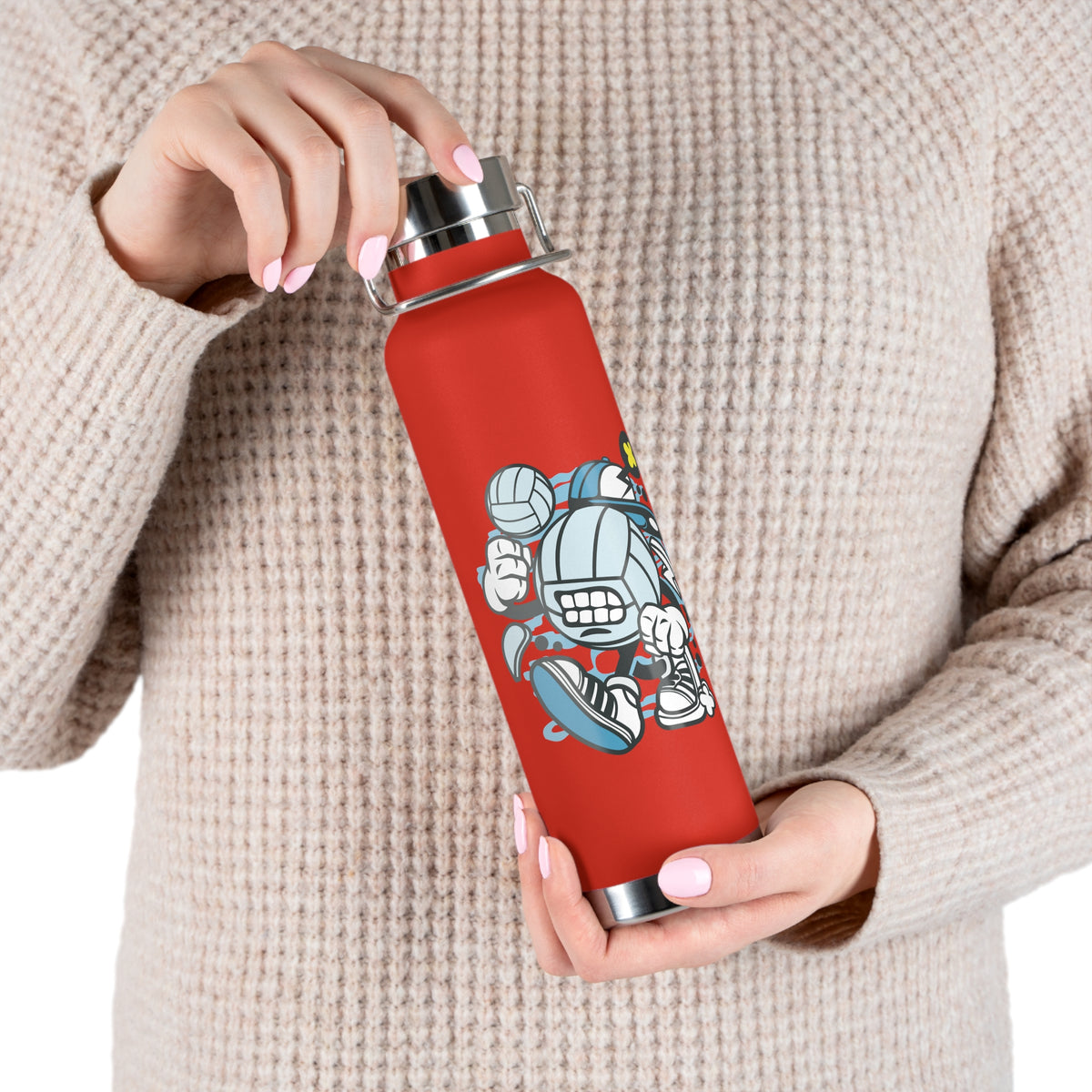 22oz Copper Insulated Water Bottle with Cartoon Design - CV42