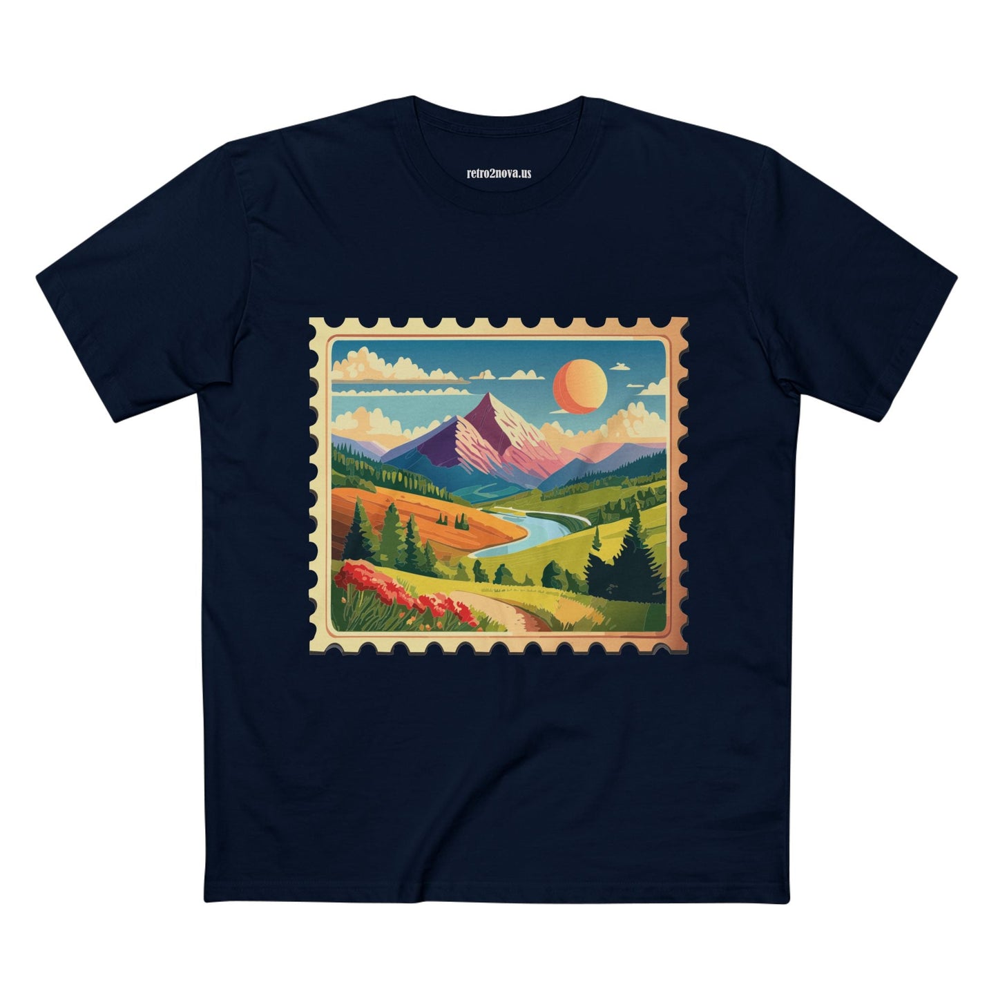 Stamp Shirt Postage Stamp Shirt PS36 Unisex Premium Cotton Tee With Original Art Design Retro2Nova