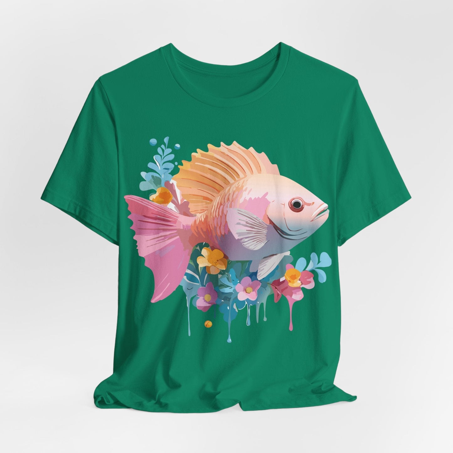 Adelpha Fish Graphic Tee Unisex Short Sleeve Shirt Vintage Inspired Art Design Collection
