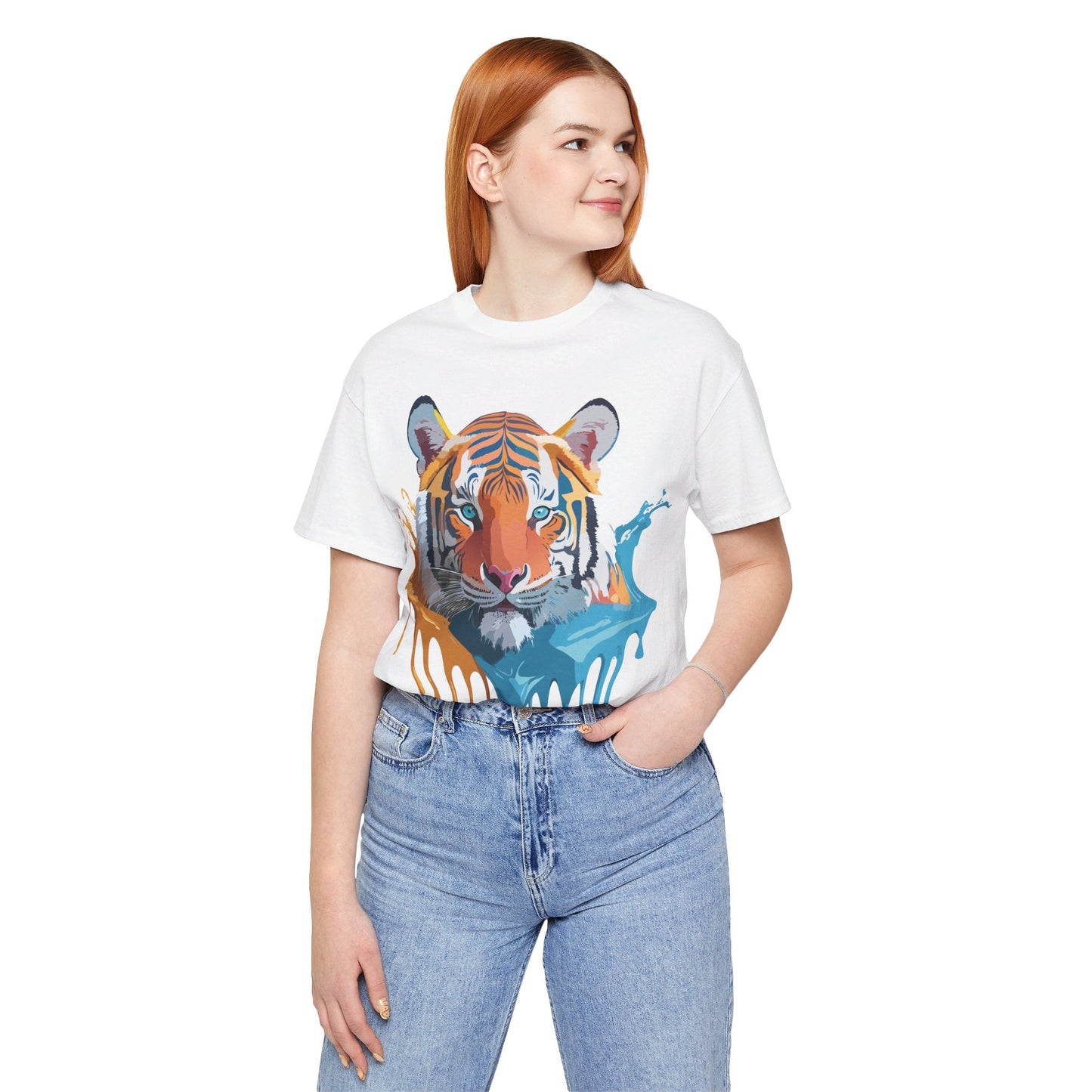 Tiger Graphic Tee Adelpha Unisex Short Sleeve Vintage Inspired Shirt For Casual Wear