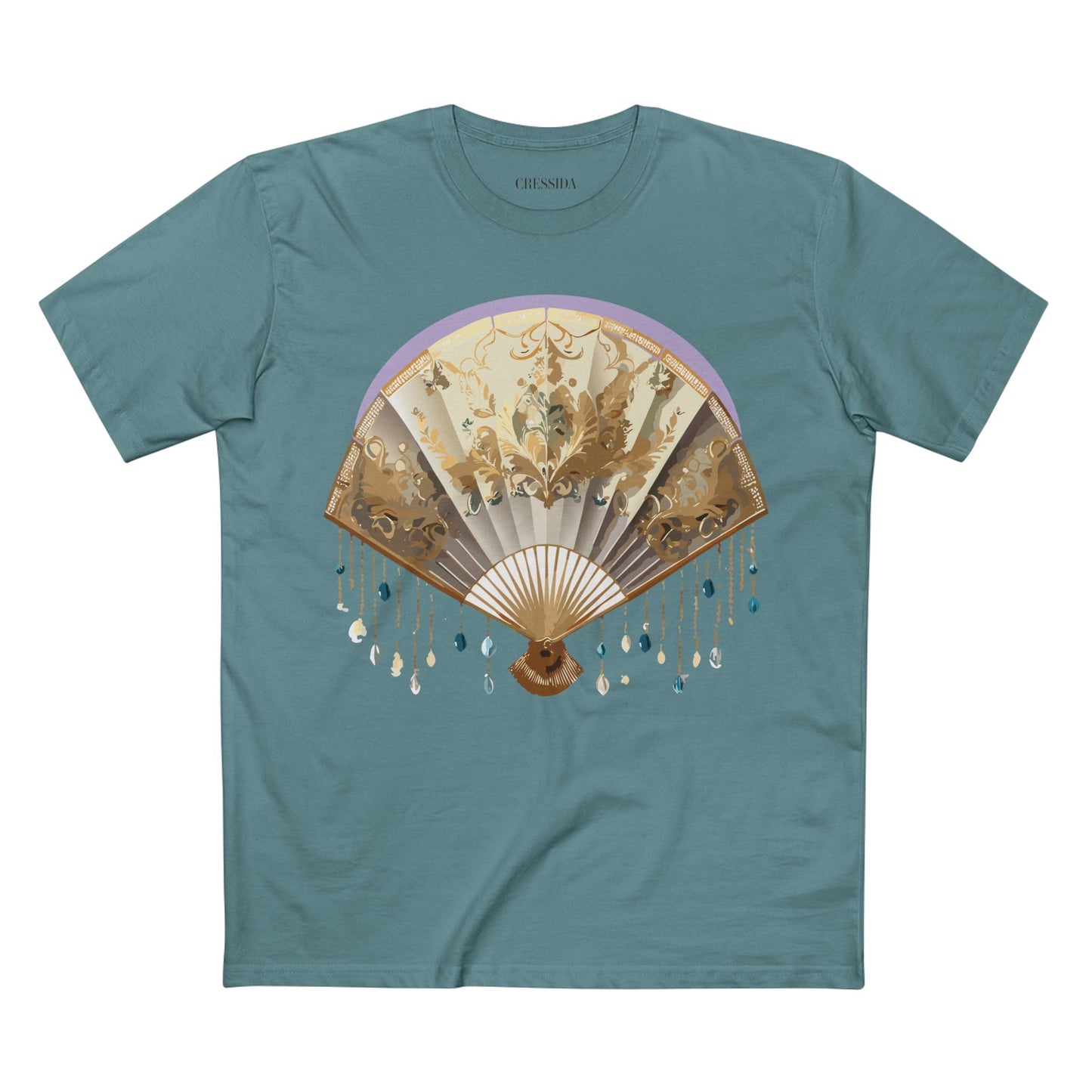 Antique Fan Graphic Design T-Shirt Unisex 100 Cotton Floral Carnival Artwork Tee 27