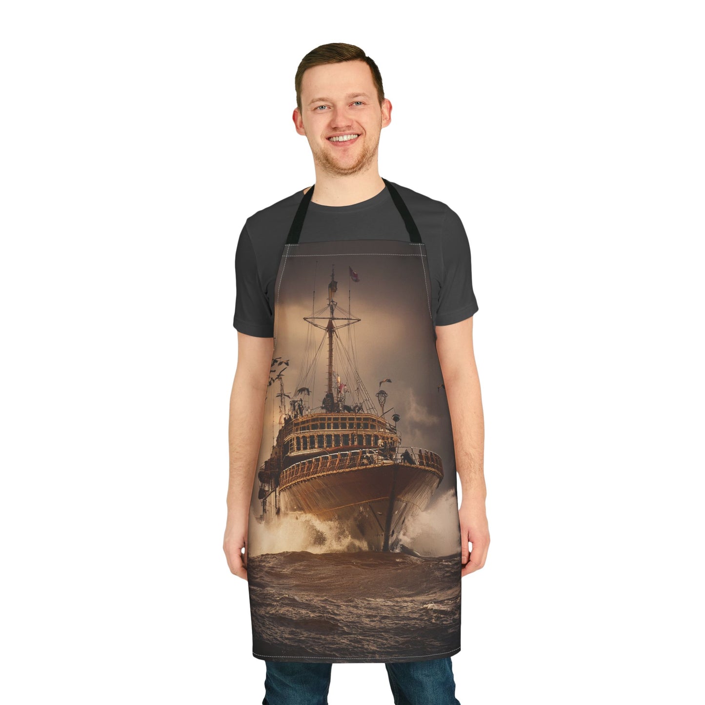 Ship 100% Polyester Stain-resistant 31.5 x 25.6 | Art Print Canvas Apron 3