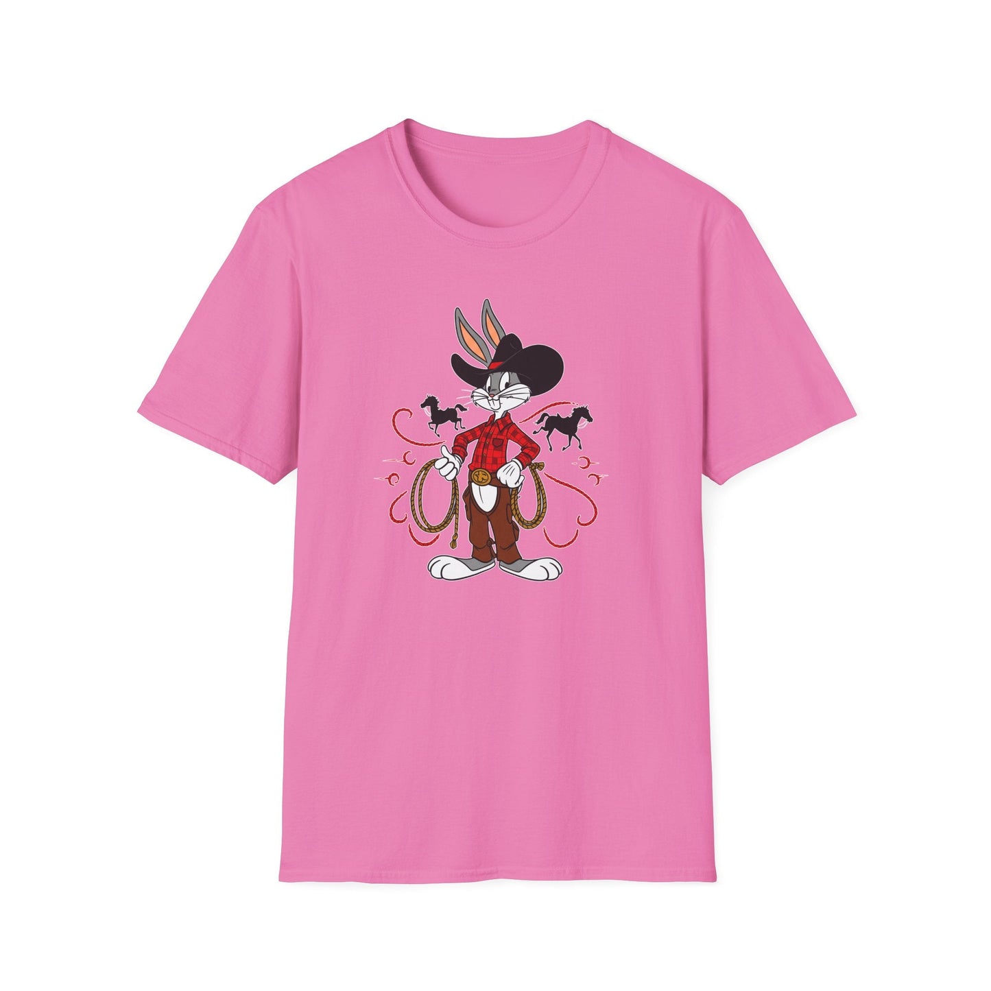 Bugs Bunny Unisex T Shirt Cartoon Design Graphic Tee Gildan Softstyle 64000 Artwork