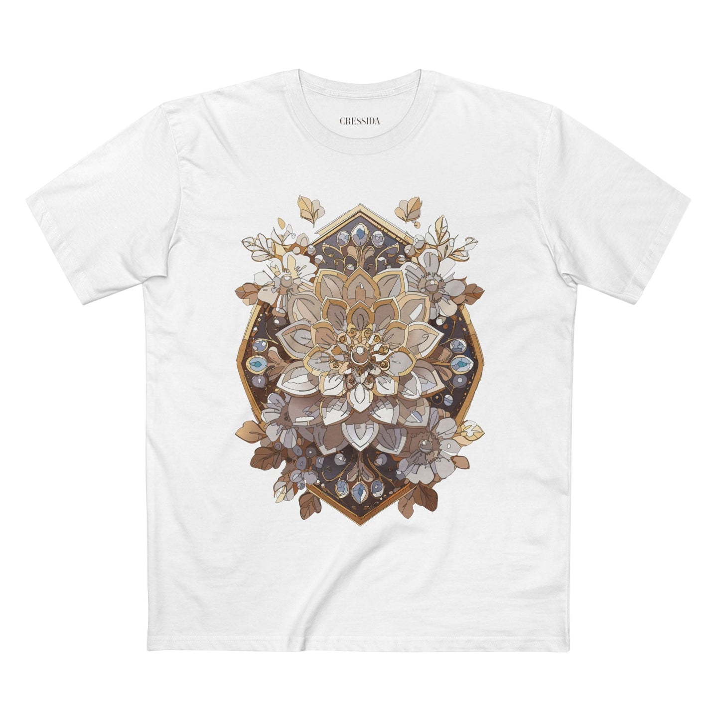 Floral Graphic T-Shirt Unisex 100 Cotton Art Design with Antique Flowers Tee 15