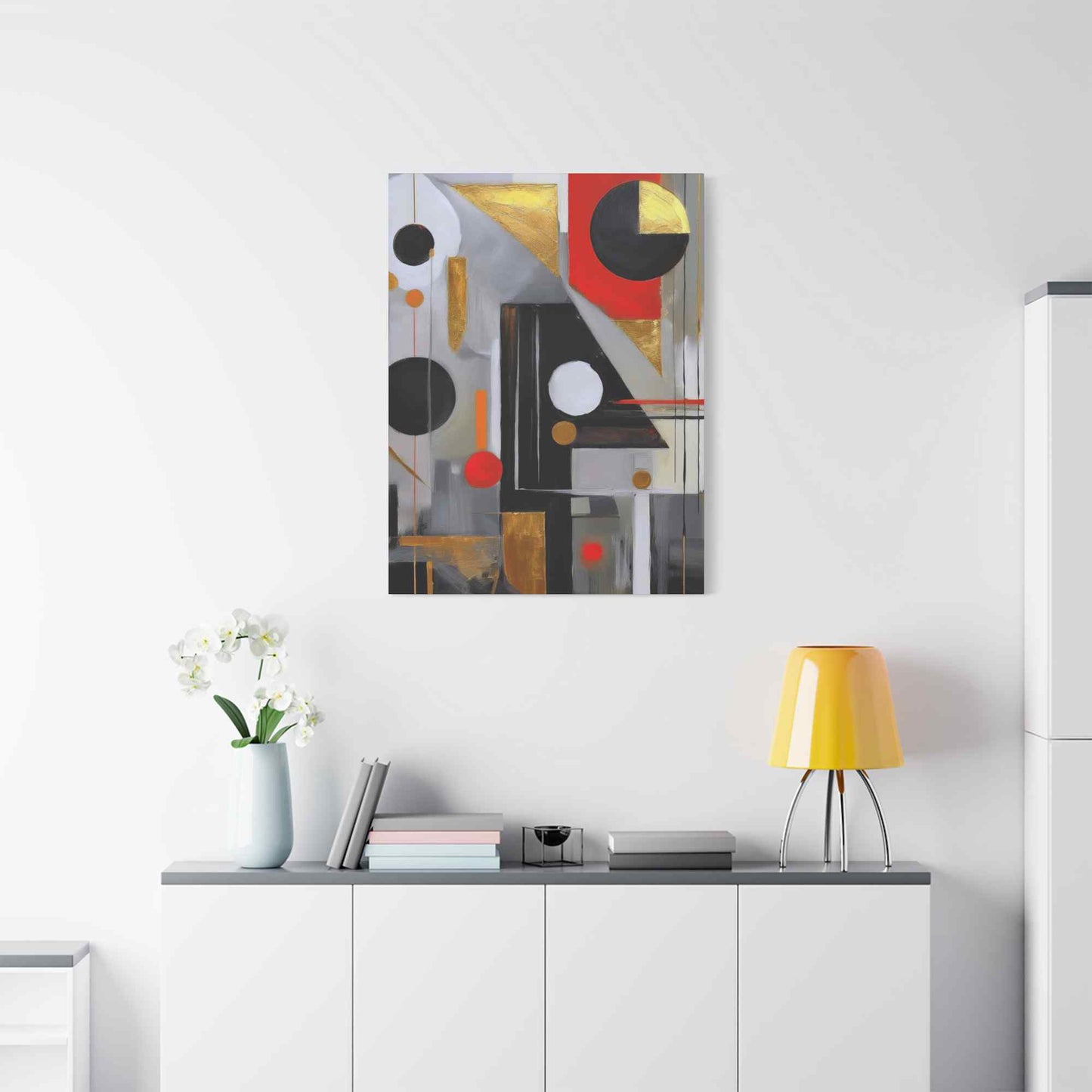 Red Abstract Painting Print Canvas 20x24,20x30,24x30, 24x32,24x36,30x40, 32x48,36x48,40x60 Pine-Wood Inner Frame ABS-23
