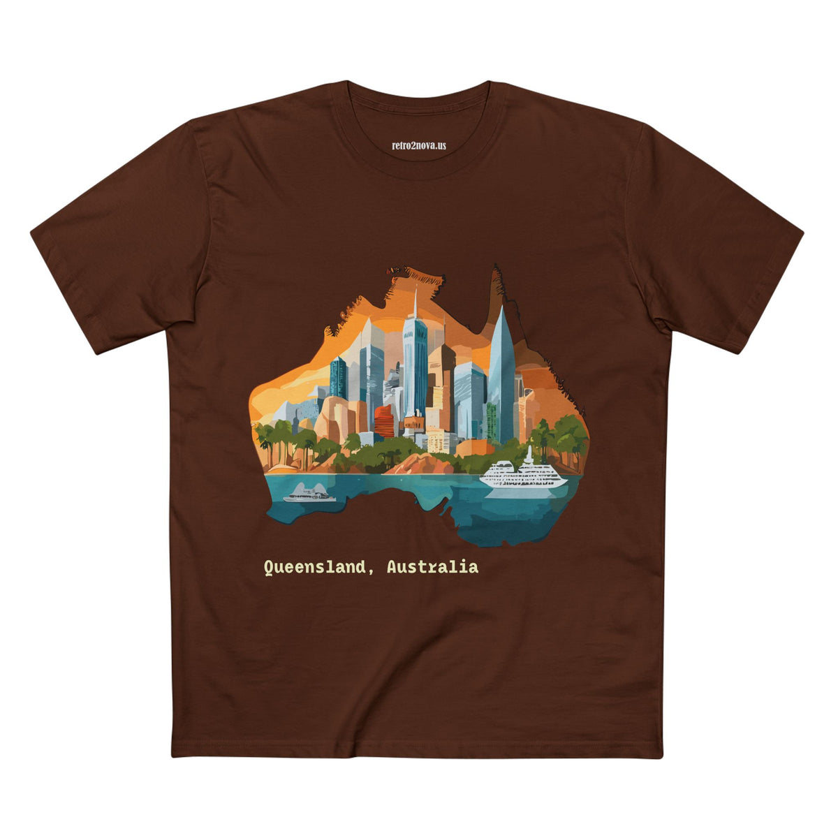 Queensland Australia skyline Tee | Australia map cityscape shirt