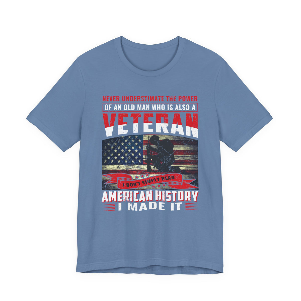 Veteran American flag T-Shirt I Made It Old Man Veteran Military Pride Unisex Cotton v32