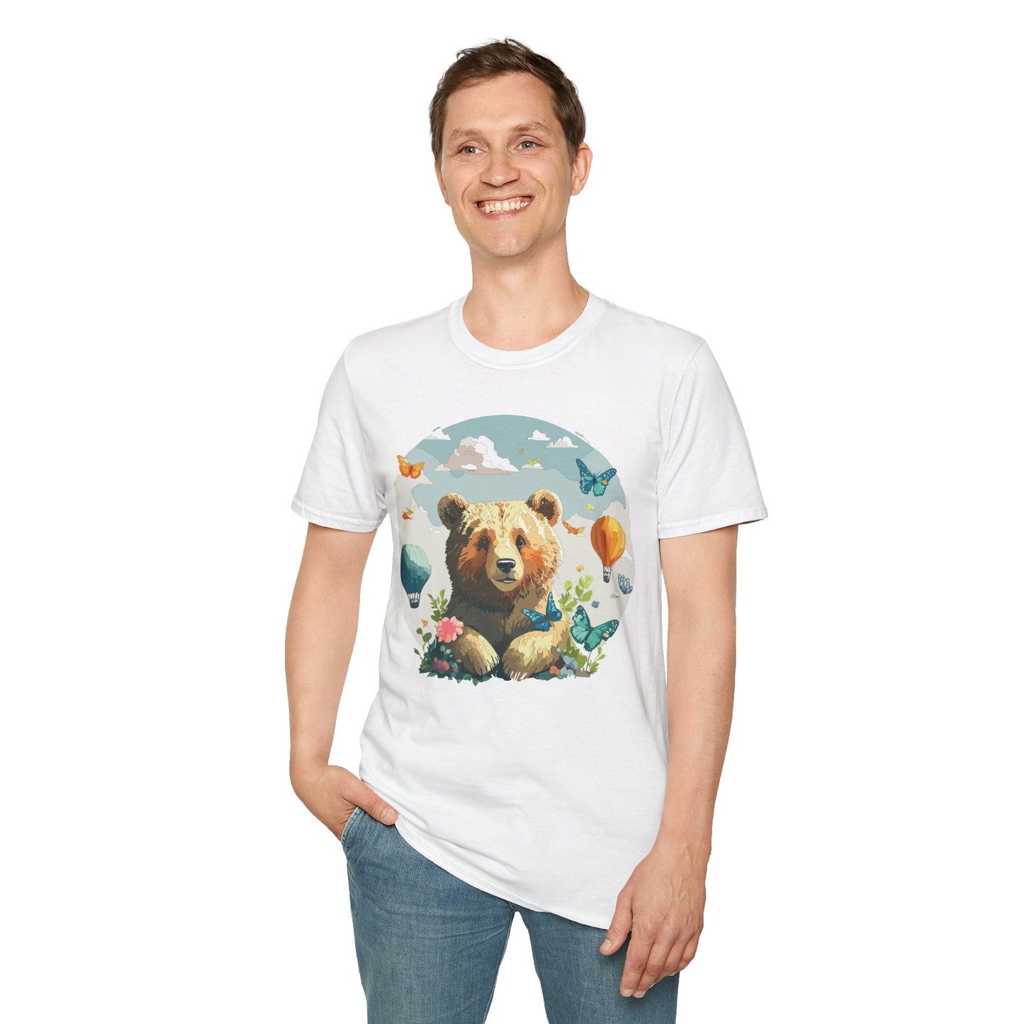 Bear T Shirt Unisex Teddy Bear Tee Softstyle 64000 Breathable Everyday Wear For All Ages