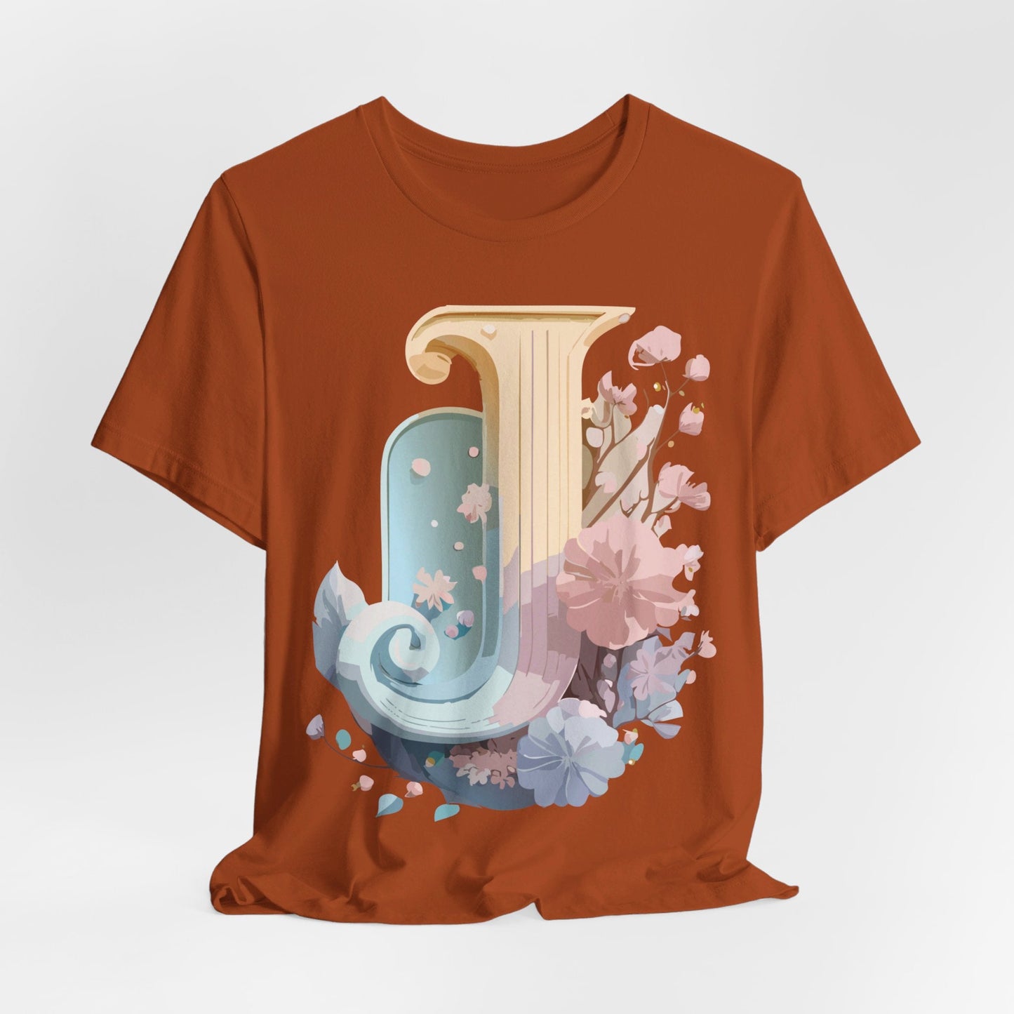 Adelpha Letter J Shirt Unisex Graphic Tee Vintage Inspired Art Design Short Sleeve
