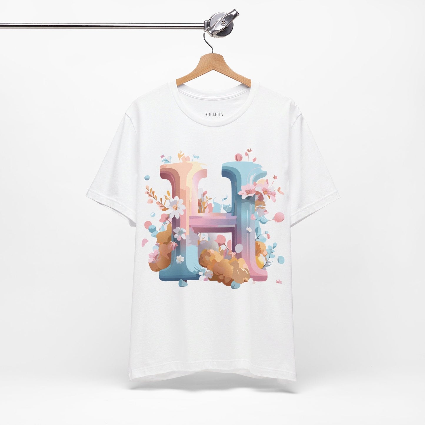 Letter H Graphic T Shirt Unisex Jersey Short Sleeve Tee By Adelpha Vintage Artwork